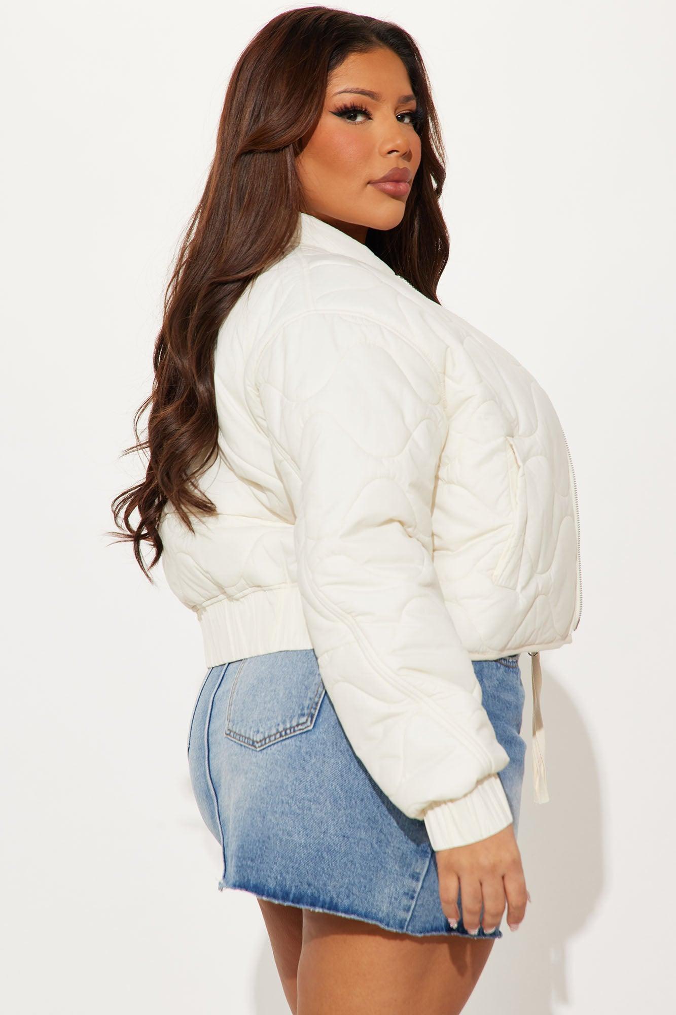 Up In The Lifts Lightweight Quilted Jacket - Cream Product Image
