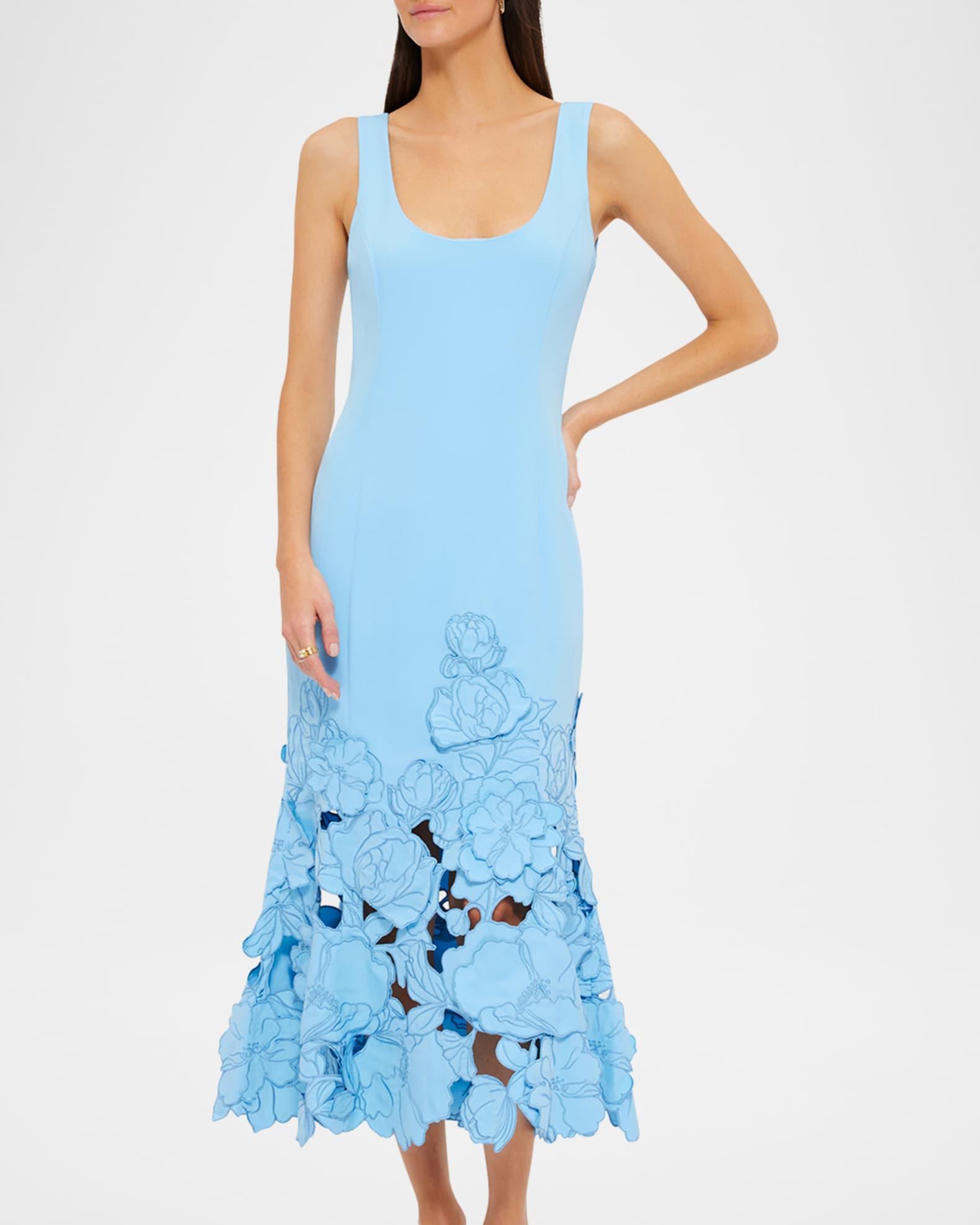 Emily Cutwork Floral-Embroidered Midi Dress Product Image