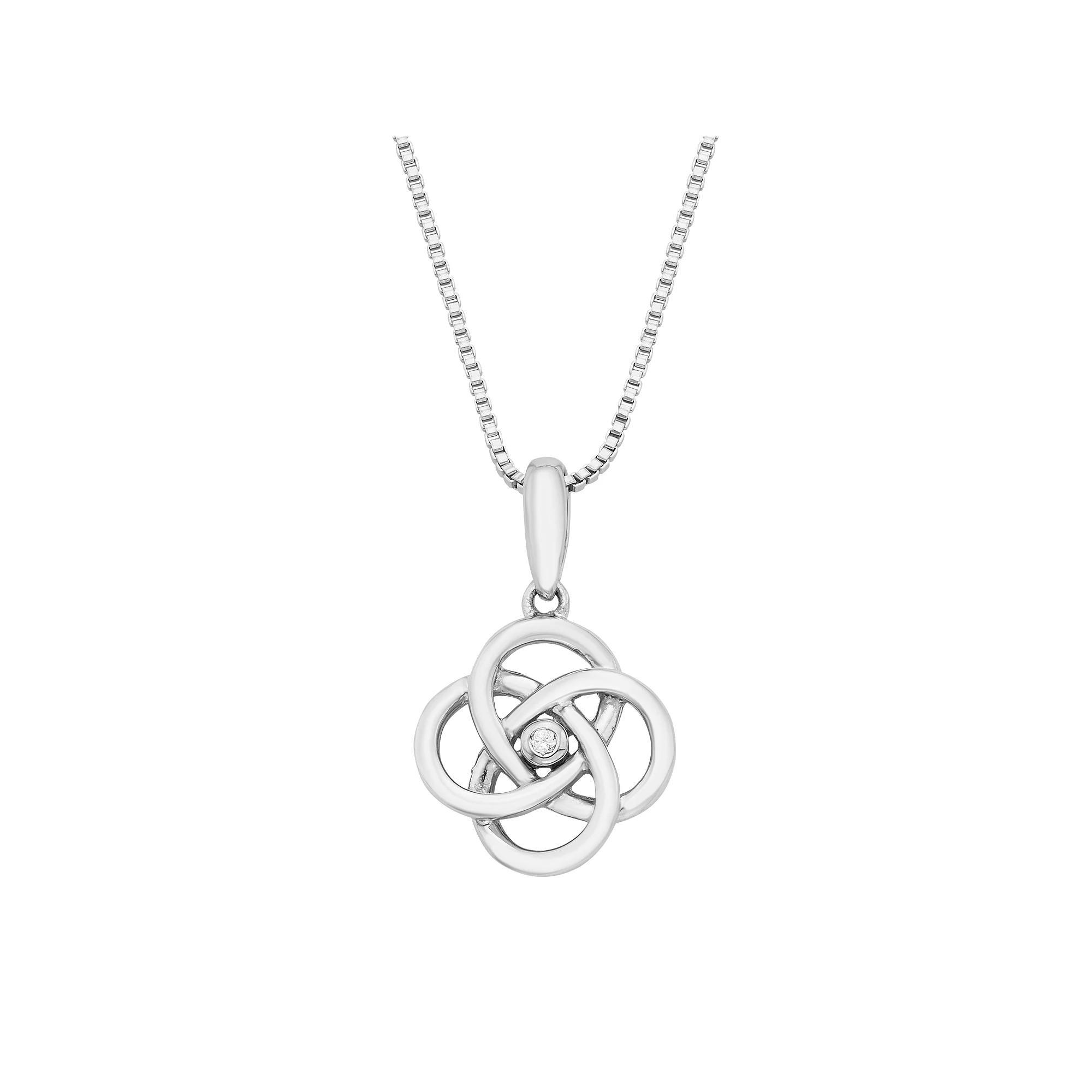 Boston Bay Diamonds Sterling Silver Diamond Accent Celtic Knot Pendant Necklace, Women's, Size: 16", Grey Product Image