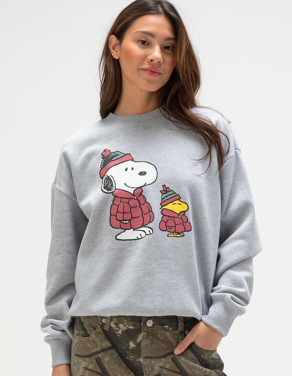 RSQ x Peanuts Puffers Mens Oversized Crewneck Sweatshirt - HEATHER GRAY Product Image