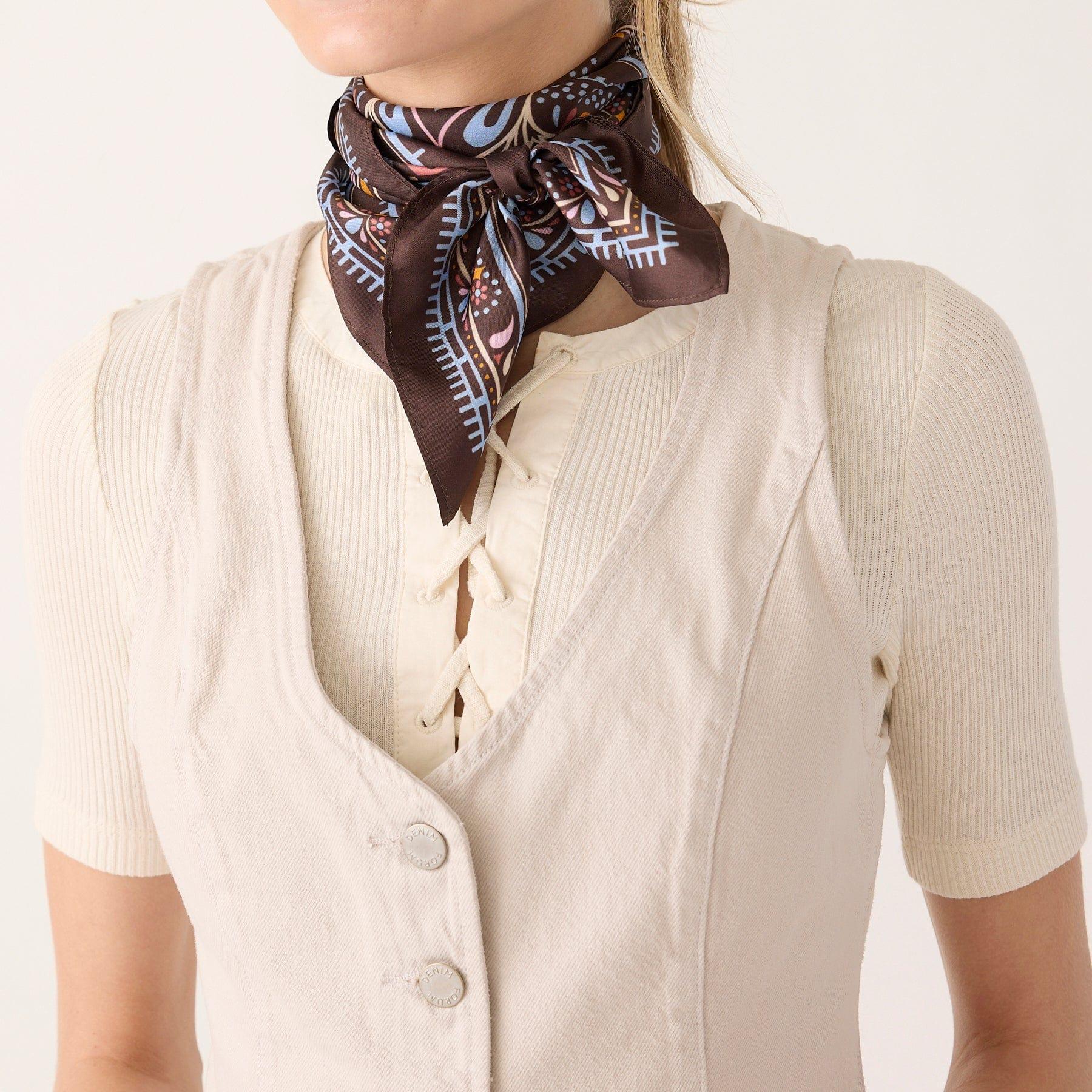 Vera Bradley Square Silk Scarf Women in Starry Paisley Coffee Bean Product Image