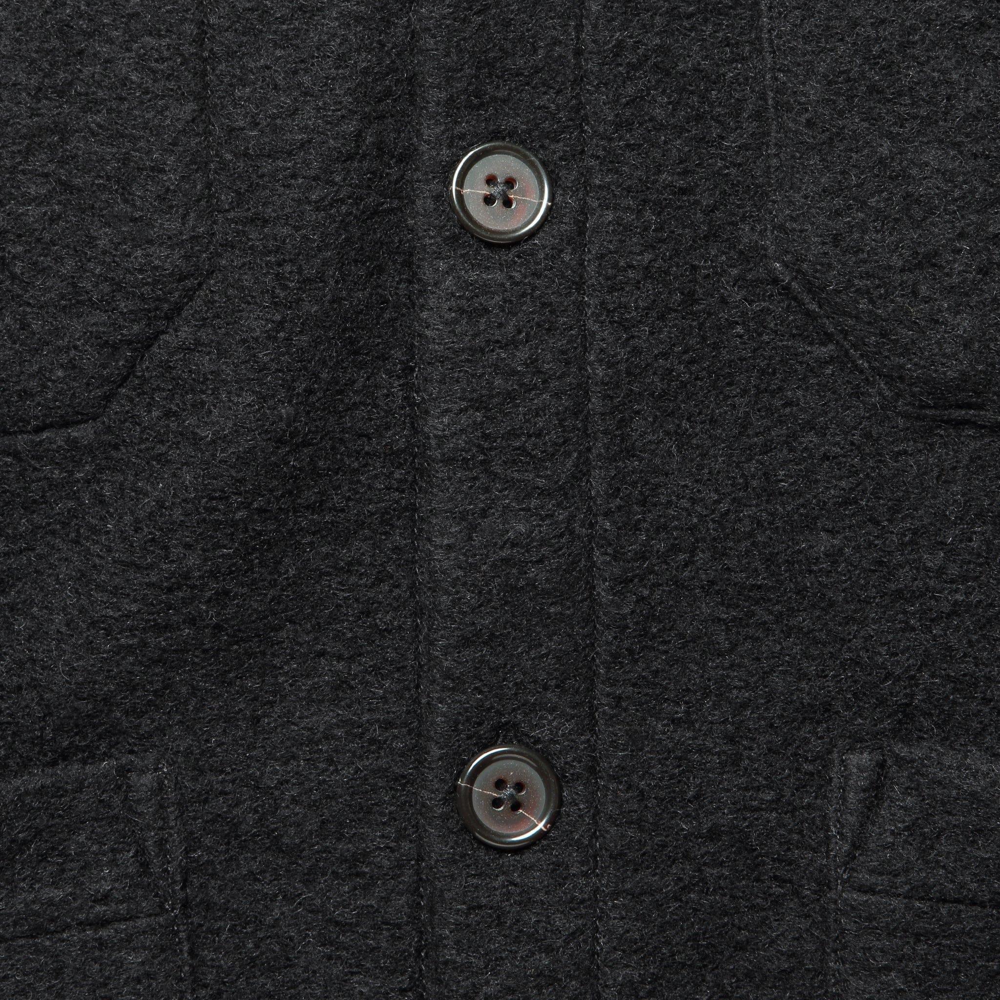 Wool Fleece Cardigan - Black Product Image