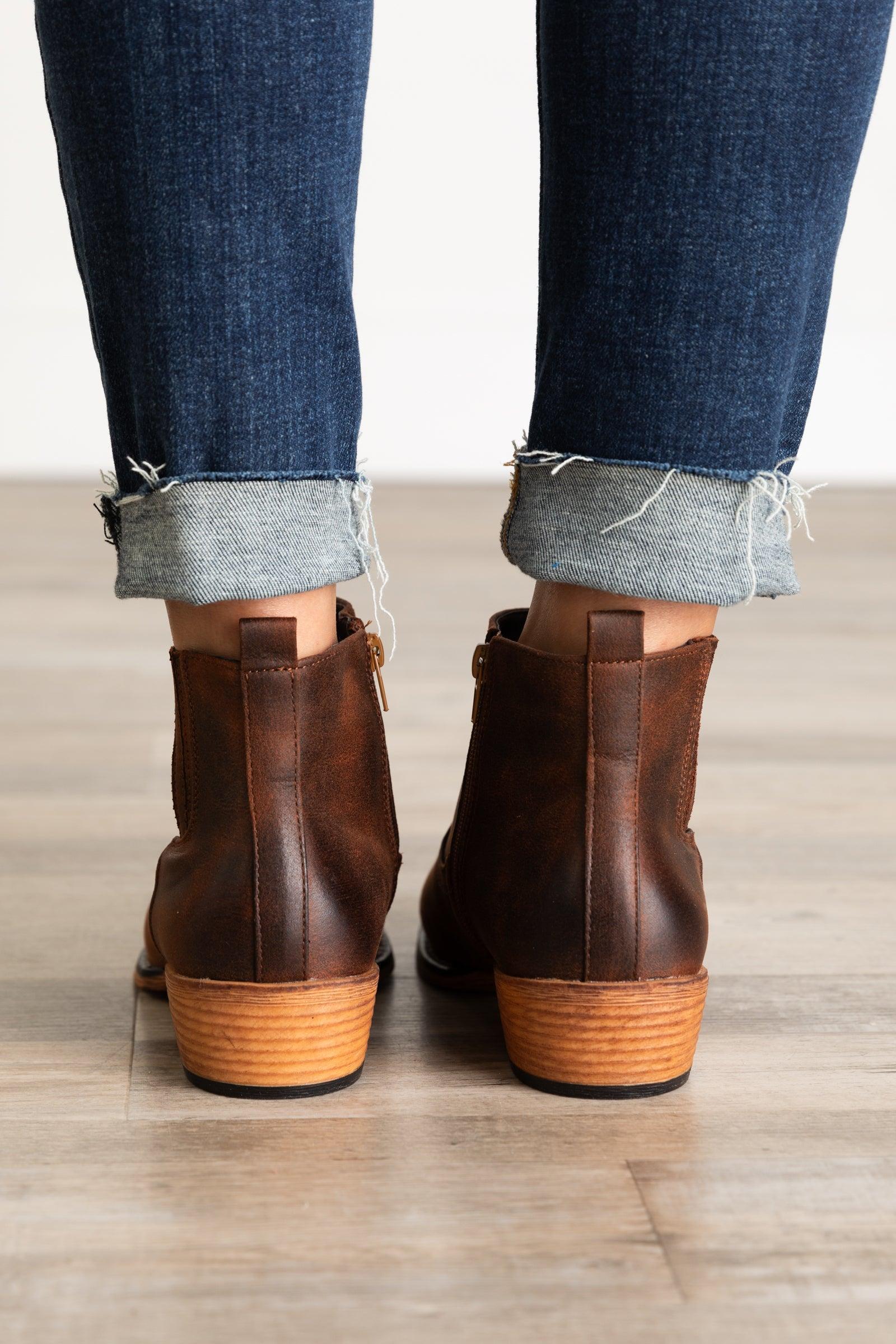 Pointed Cowgirl Bootie With Zipper Product Image