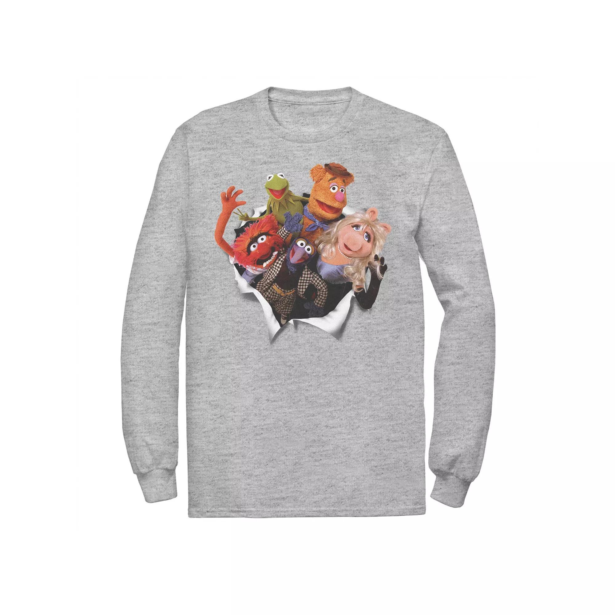 Disney's The Muppets Group Shot Breakthrough Men's Tee, Size: Large, Athletic Grey Product Image
