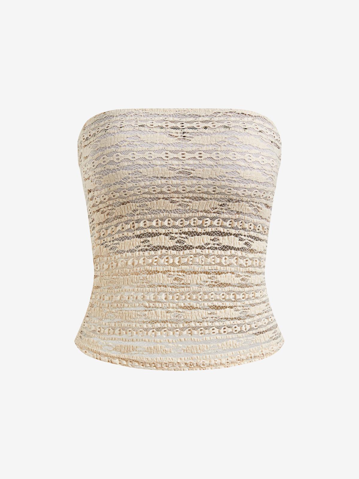 Lace Cross Bandeau Top Product Image