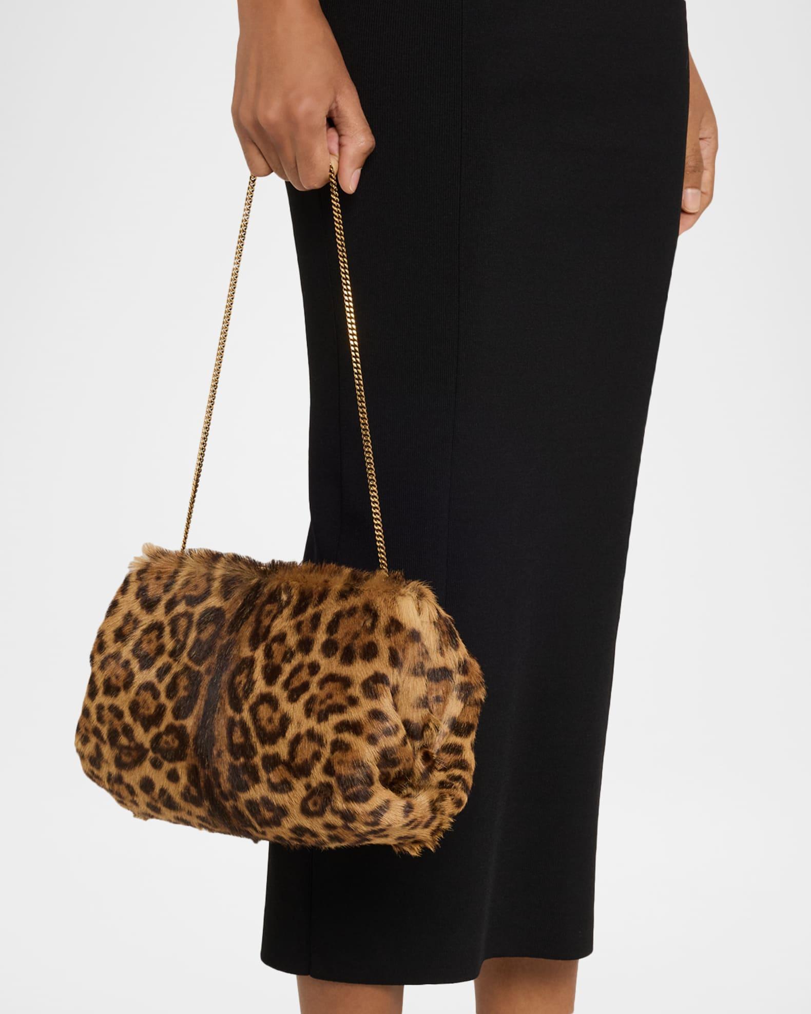 Pouch Clutch Bag in Leopard-Print Calf Hair Product Image