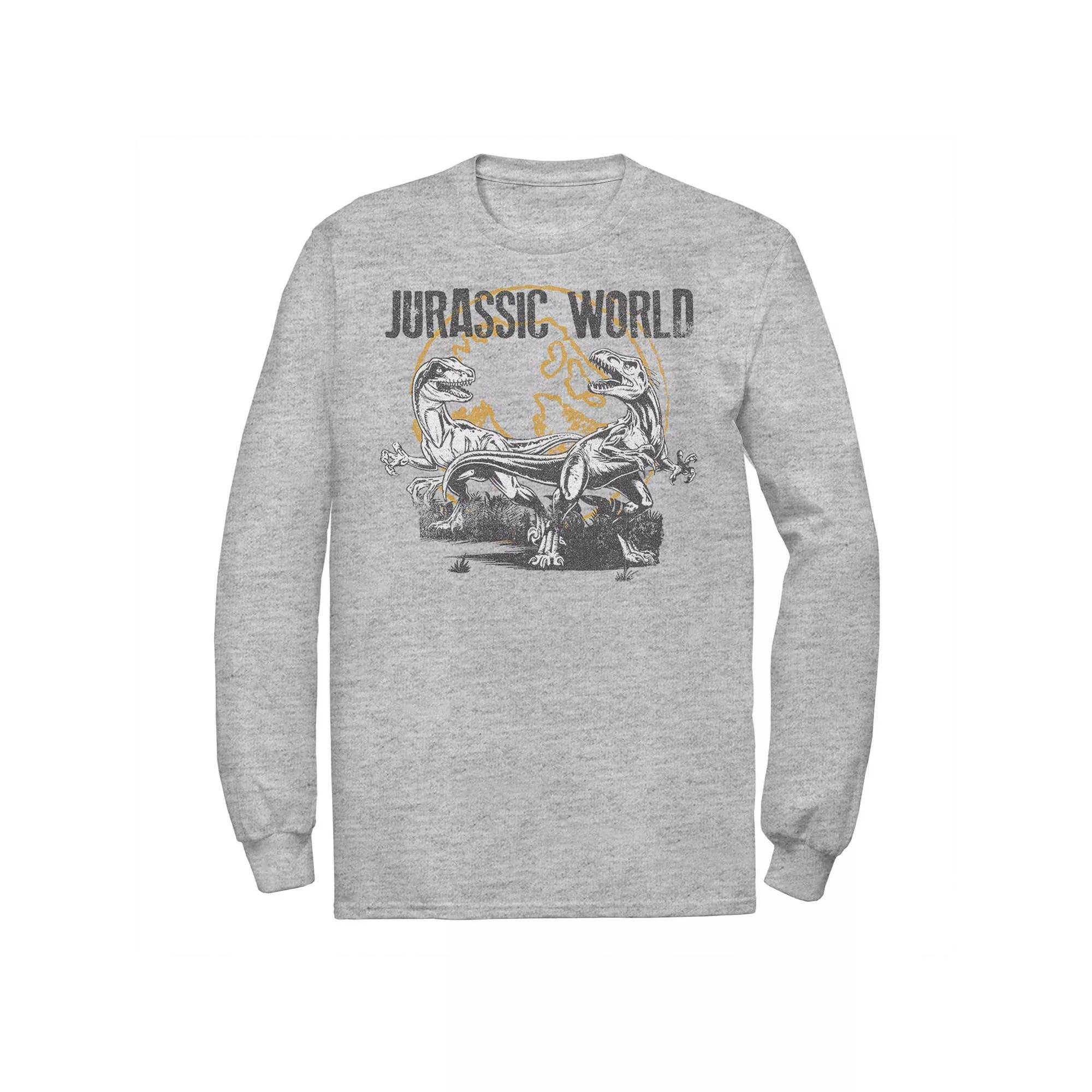 Men's Jurassic World Distressed Raptor Battle Tee, Size: 3XL, Athletic Grey Product Image