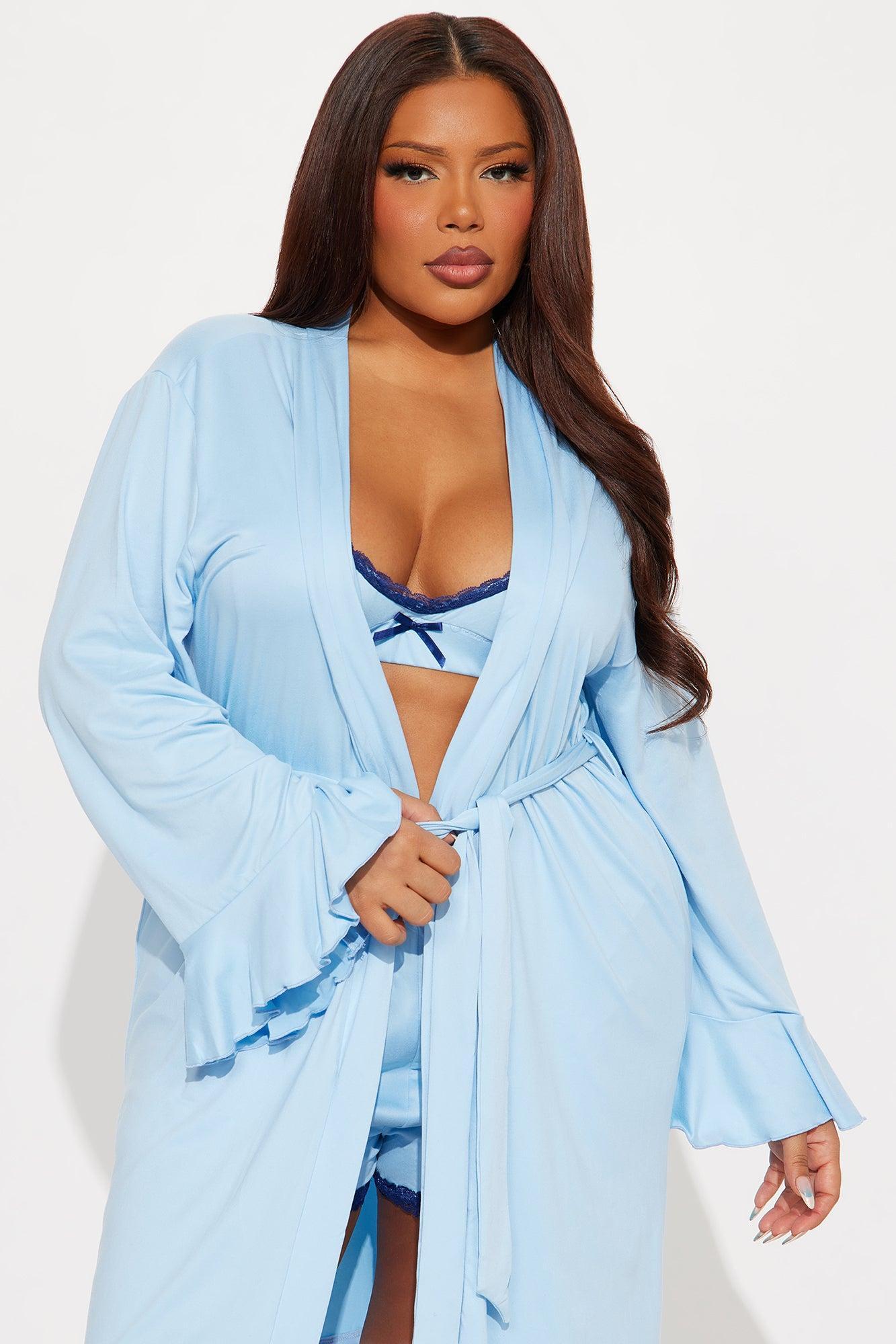 In Bed All Day PJ Robe Set - Light Blue Product Image
