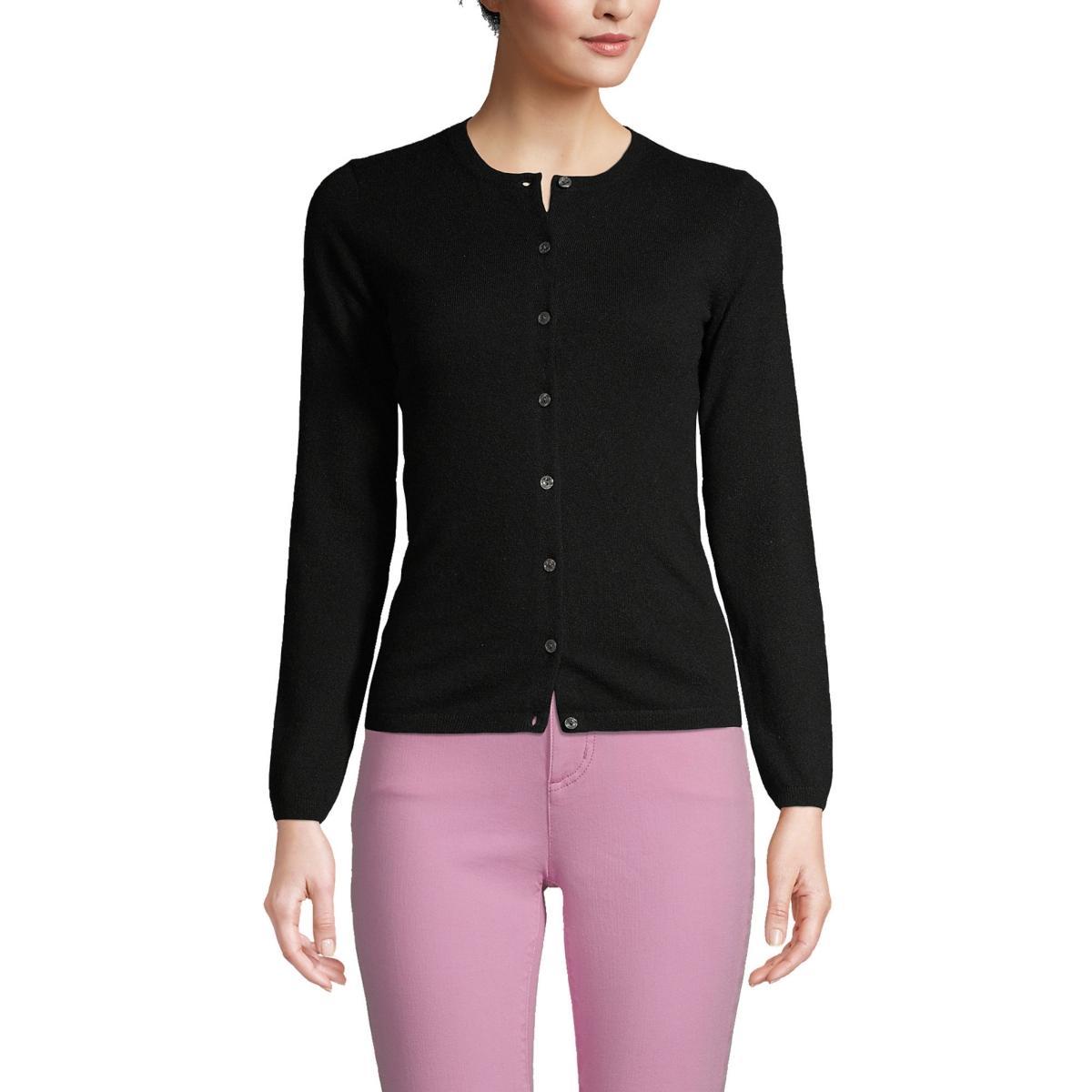 Women's Lands' End Classic Cashmere Cardigan Sweater, Size: Small, Deep  Blue Product Image