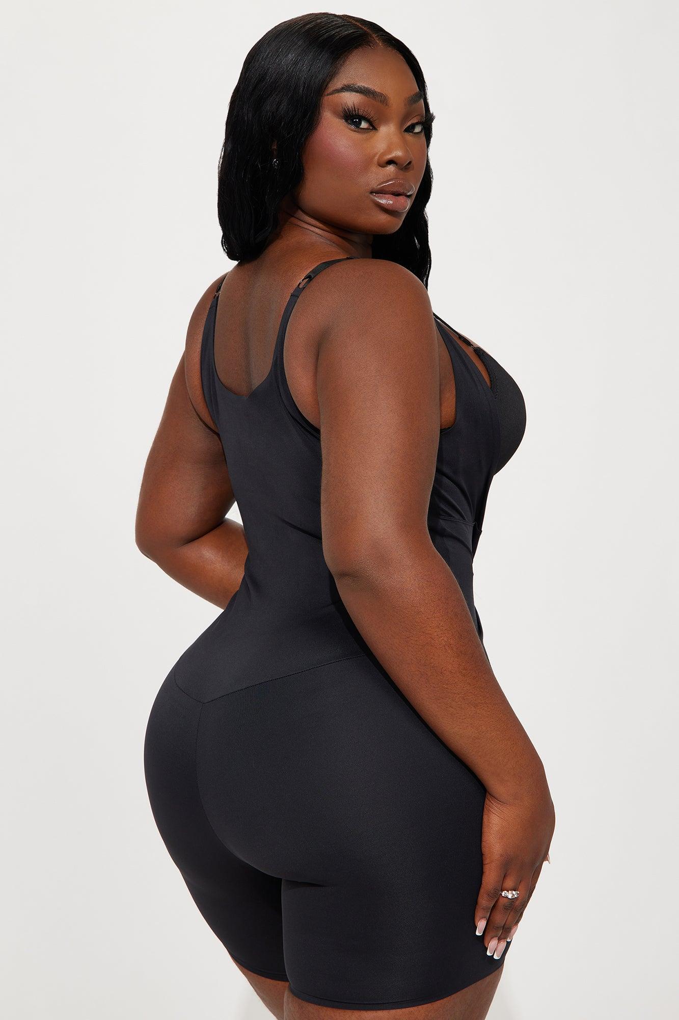 Curvy And Tight Shapewear Romper - Black Product Image