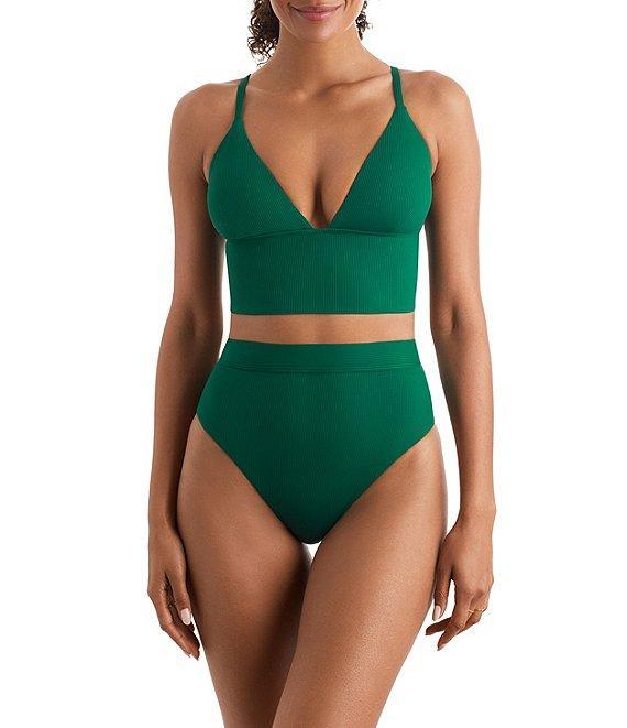 Mimi Flamingo Lido Rib Solid Brooke High Waist Swim Bottom Product Image