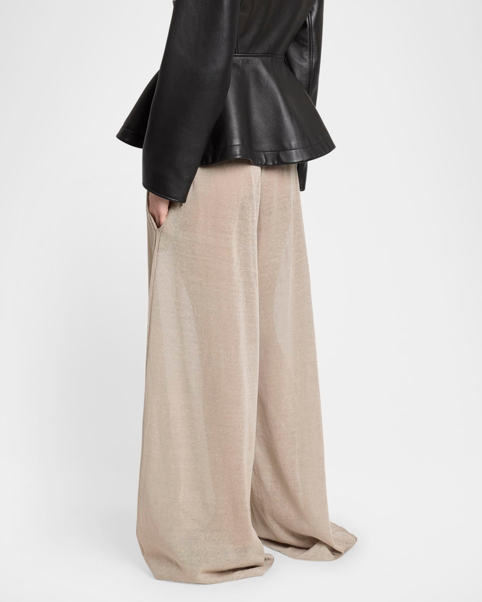 Flowy Silk Linen Knit Pants Product Image