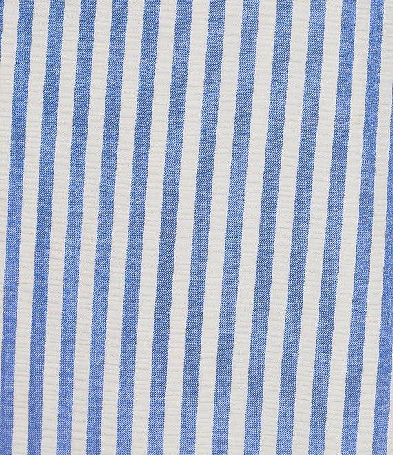 Jessica Howard Stripe Seersucker Crew Neck Ruffle Sleeveless Shift Dress Product Image