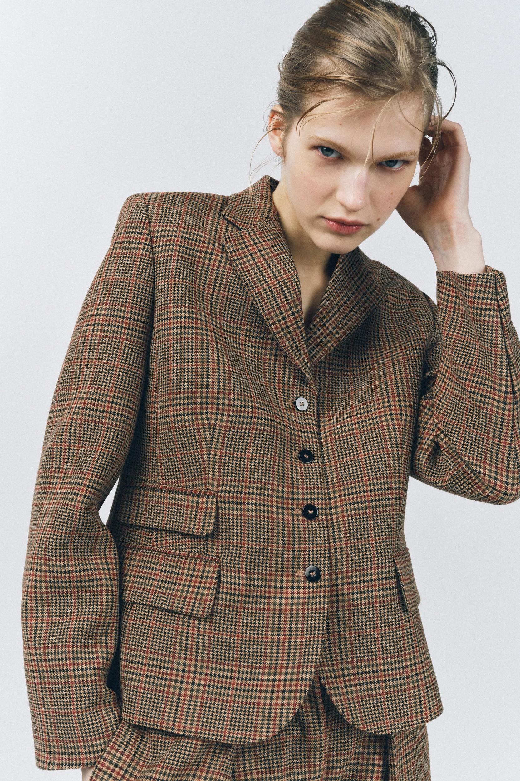 CHECKERED BLAZER ZW COLLECTION Product Image