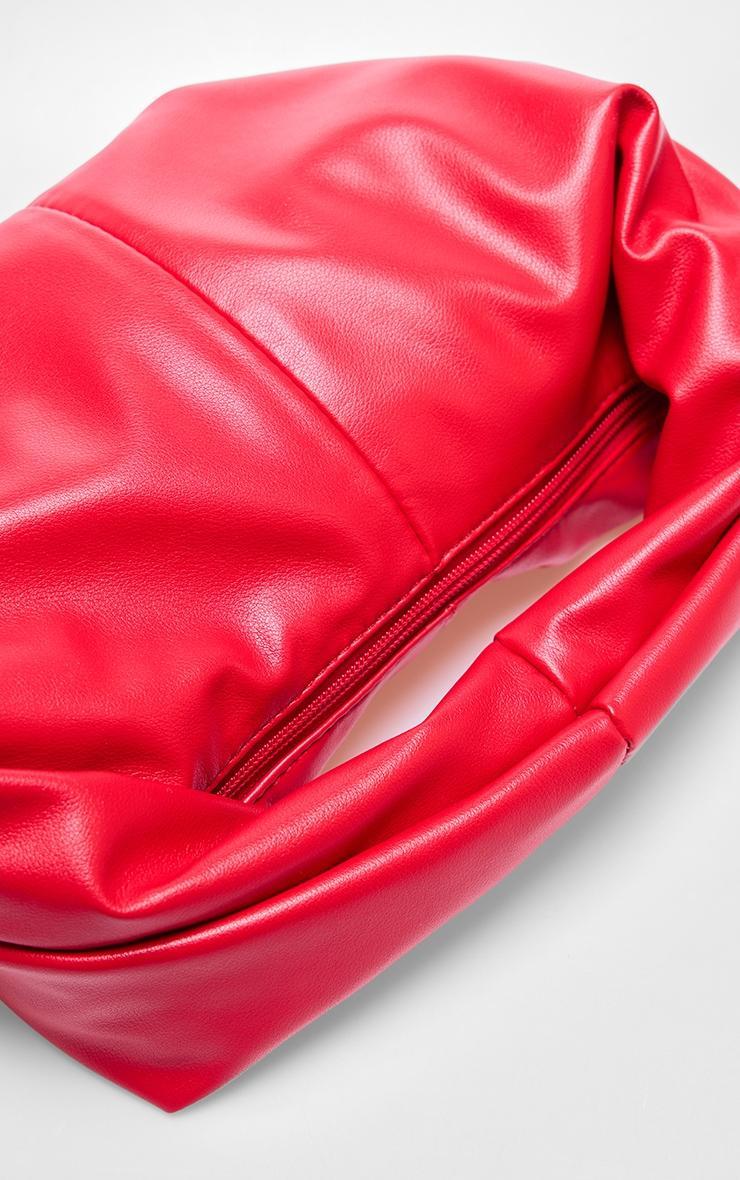 Cherry Red Pu Round Mini Grab Bag Product Image