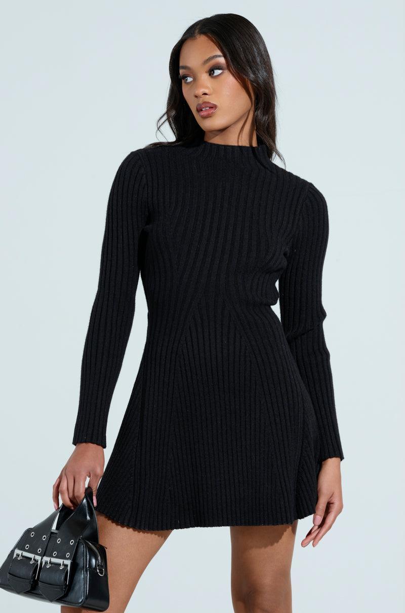 SLEEK AND CHIC KNIT MINI DRESS Product Image