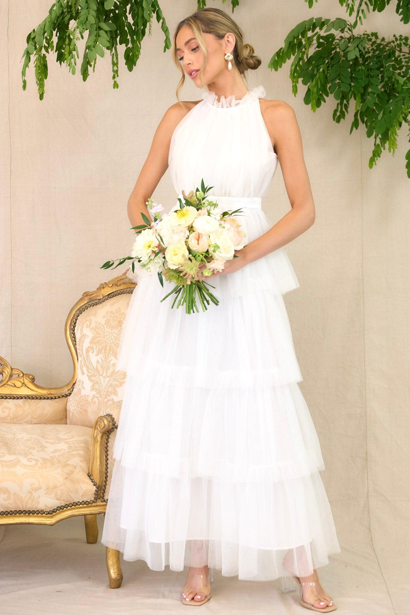 Shock And Awe White Maxi Dress Product Image