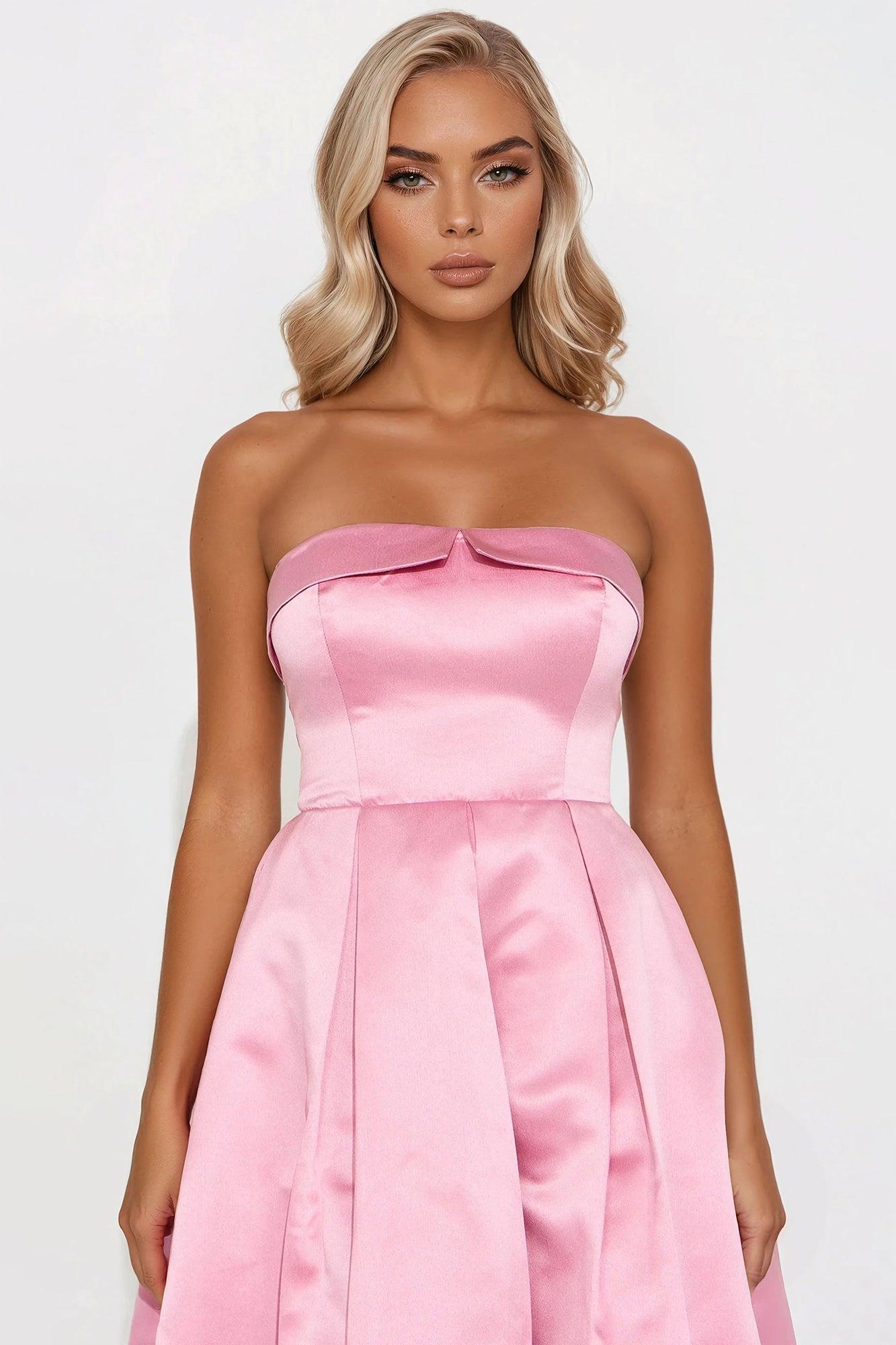 Kind Heart Satin Midi Dress - Mauve Product Image
