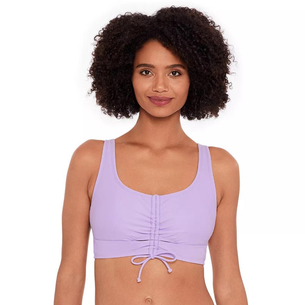 Women's Eco Beach Longline Scoopneck Tie Front Bikini Top, Size: Large, Kelpforest Product Image