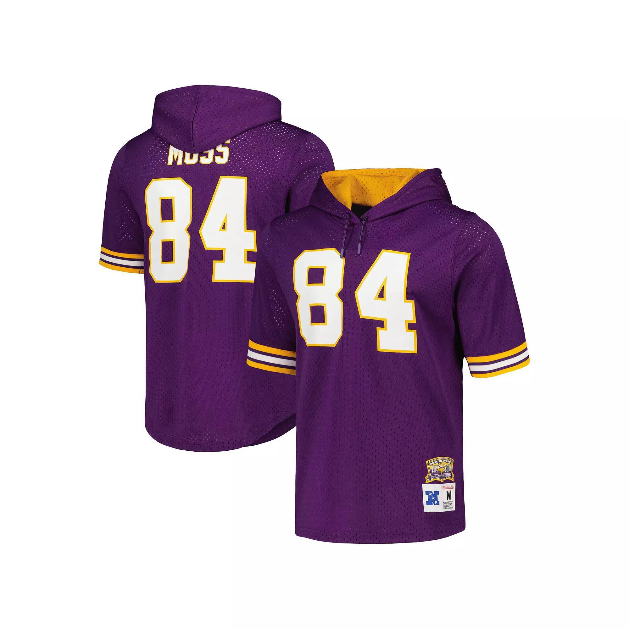 Men's Mitchell & Ness Randy Moss Purple Minnesota Vikings Retired Player Name & Number Mesh Hoodie T-Shirt, Size: XL Product Image