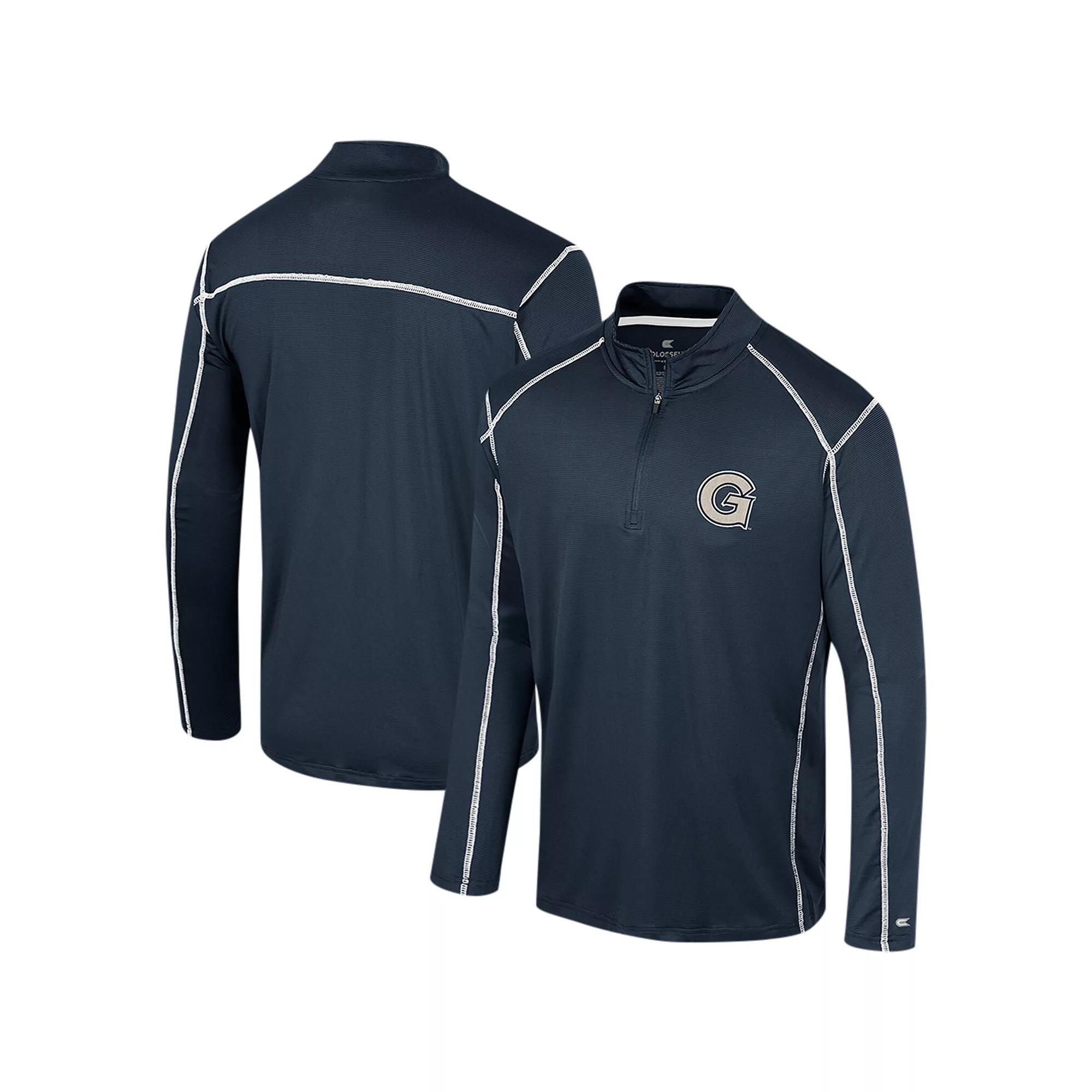 Men's Colosseum Navy Georgetown Hoyas Cameron Quarter-Zip Windshirt, Size: 2XL, Grg Blue Product Image