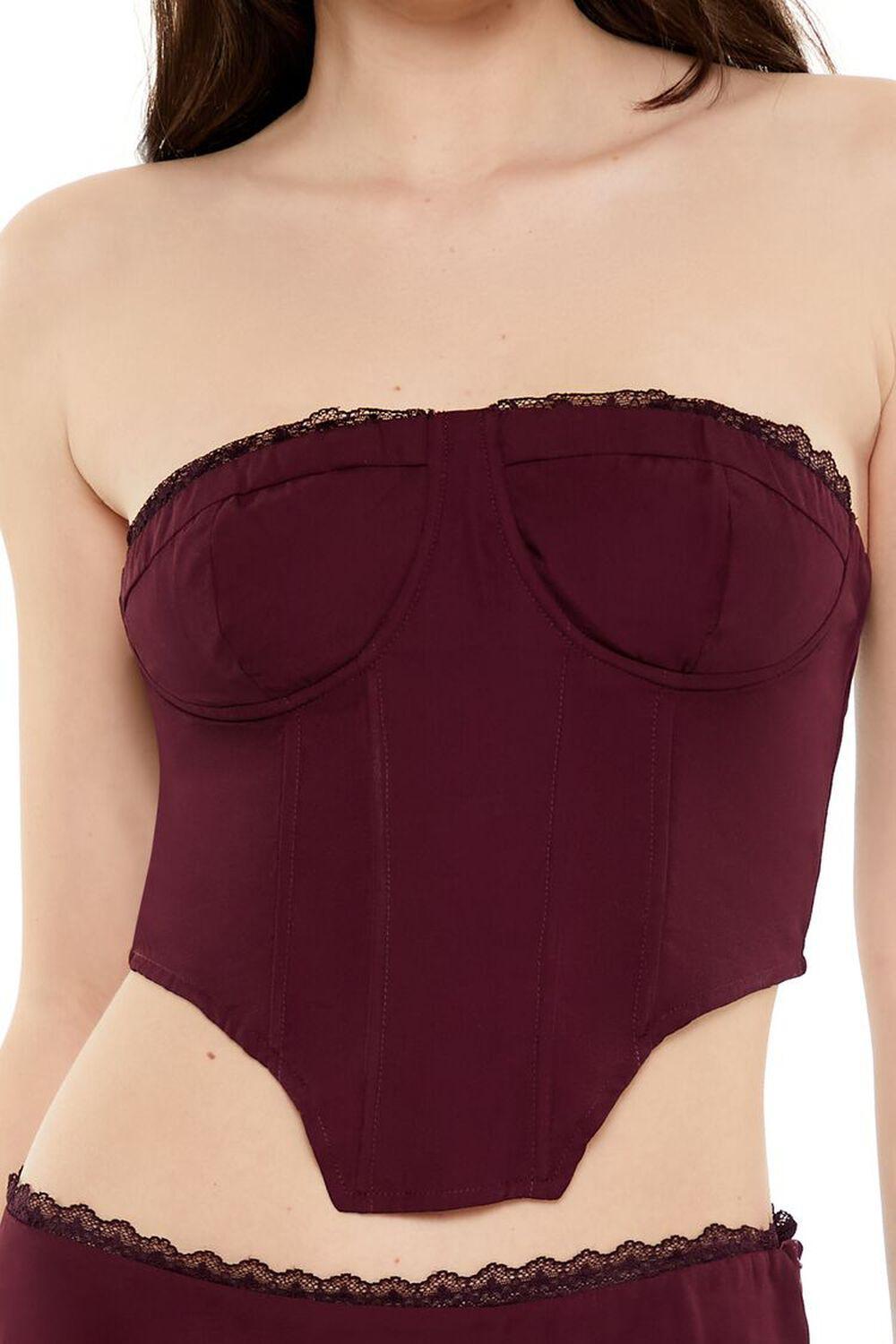 Lace-Trim Bustier Tube Crop Top | Forever 21 Product Image