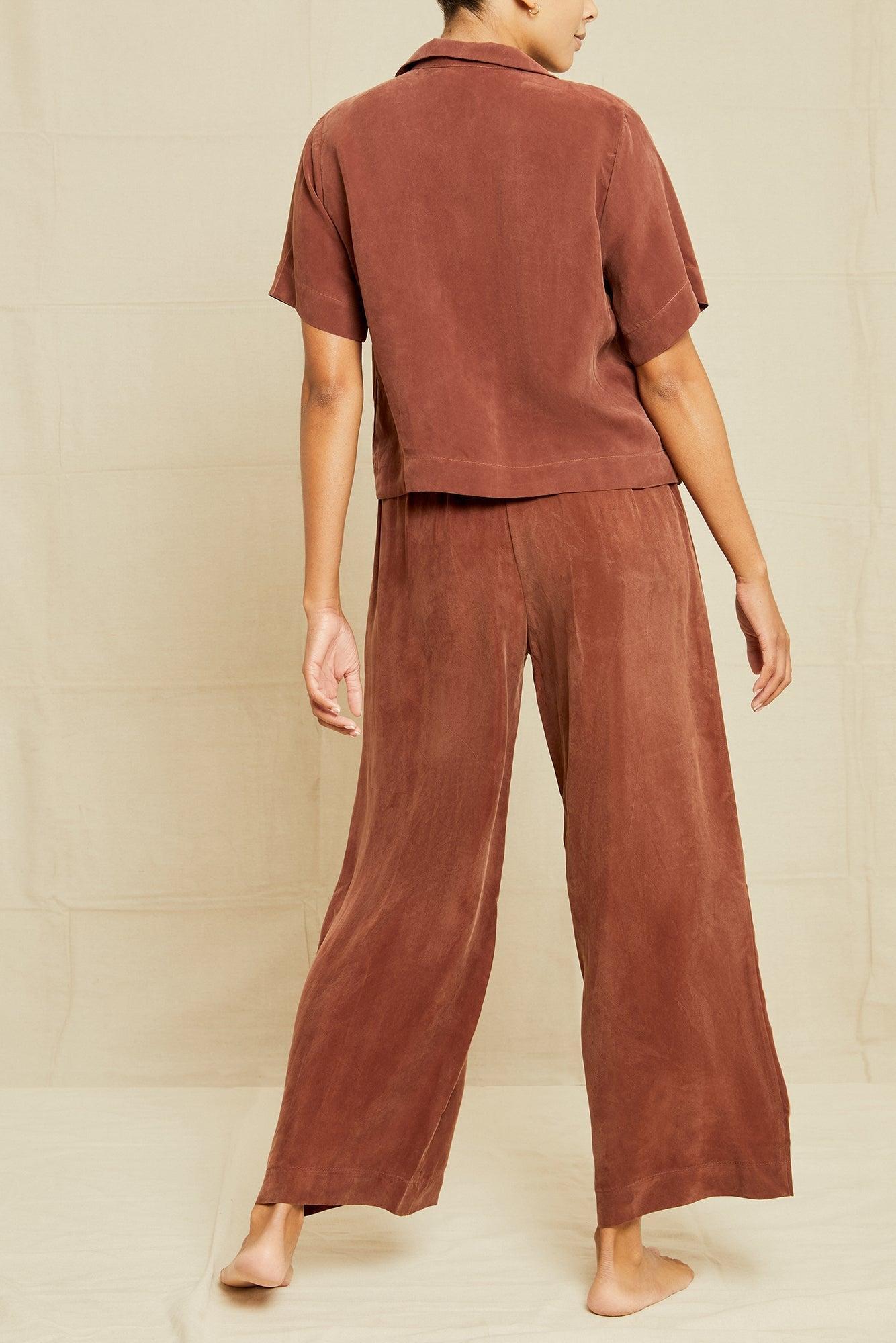 Mabel Cottonseed Cupro Pajama Pants - Earth - ReAmour Product Image