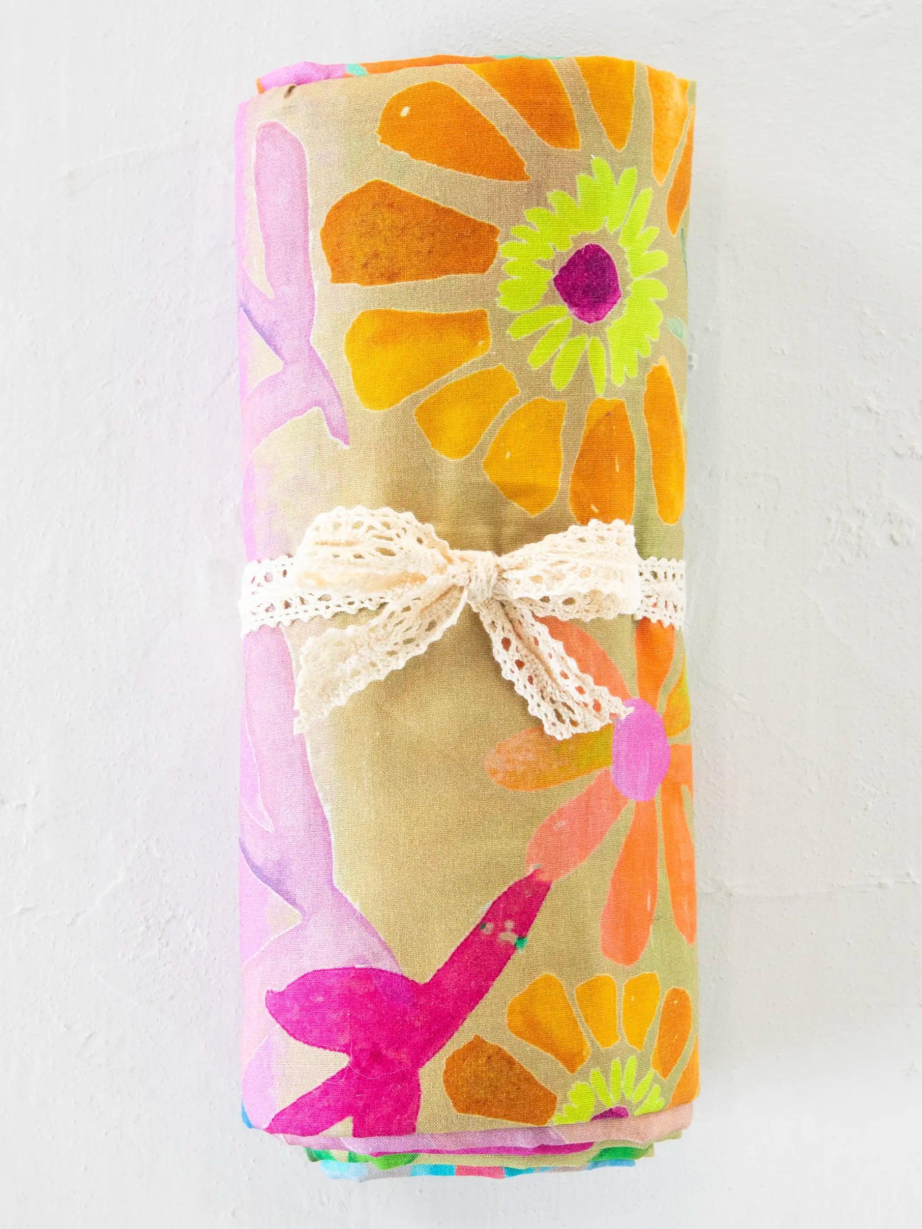 Boho Shower Curtain - Rainbow Floral Product Image
