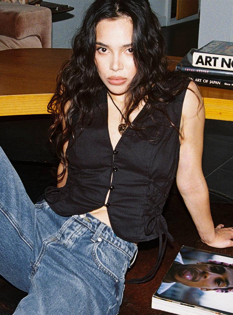 Stavia Vest Top Black Product Image