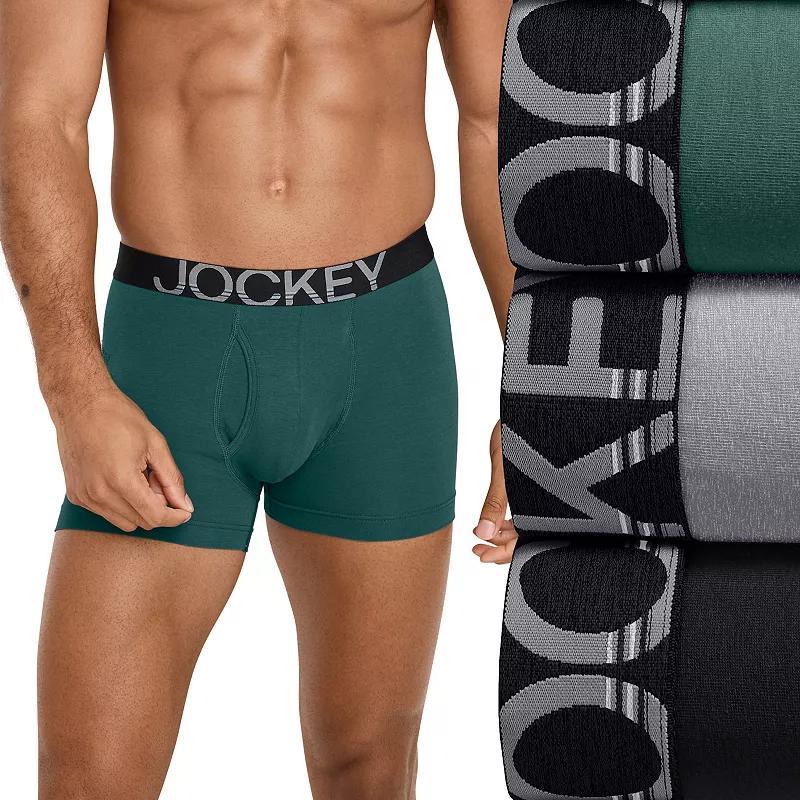 Men's Jockey® ActiveStretch™ 3-Pack 4" Boxer Briefs, Size: Large, Navy Gray Product Image