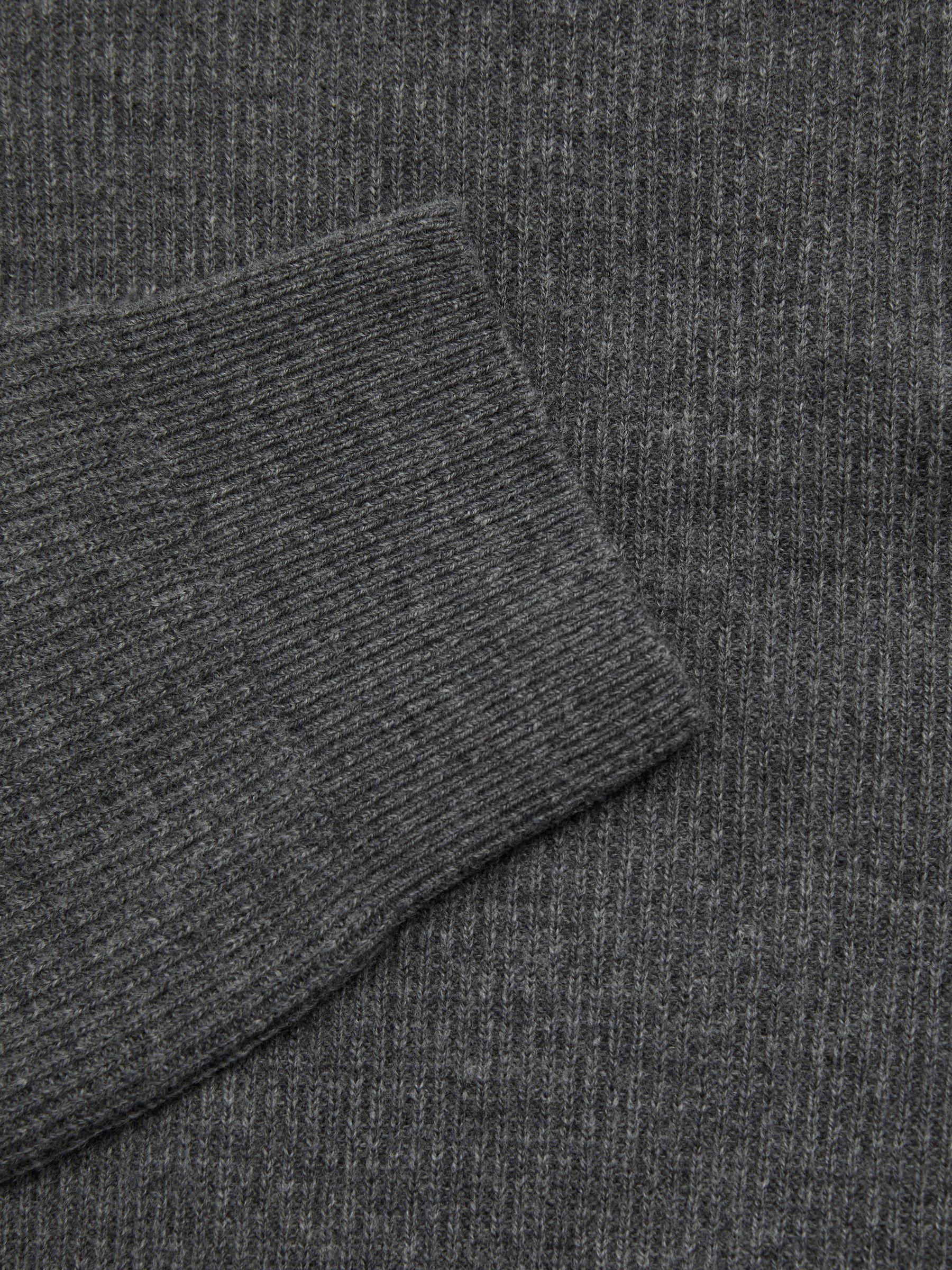 Wool Half-Zip Polo Shirt in Grey Melange Product Image