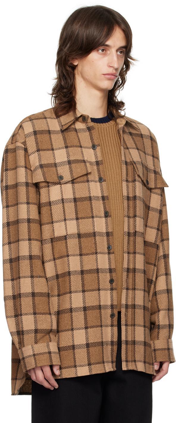 DRIES VAN NOTEN Brown Check Shirt In 703 Brown Product Image