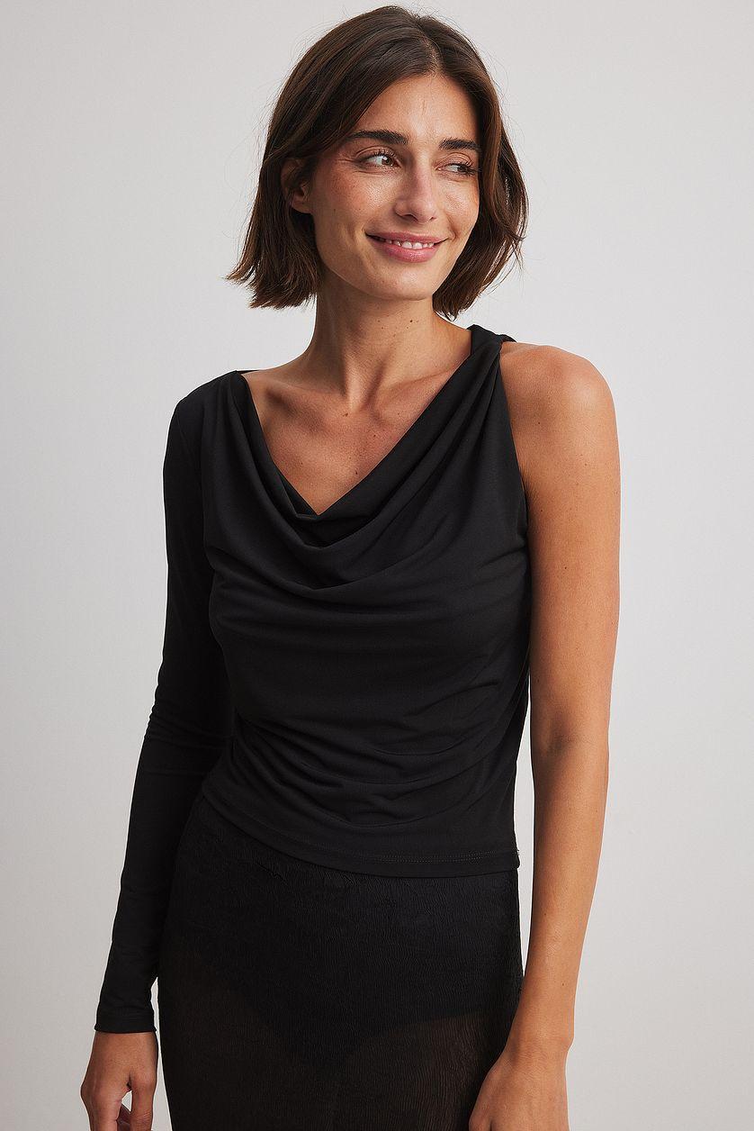 One Sleeve Drapy Top Product Image