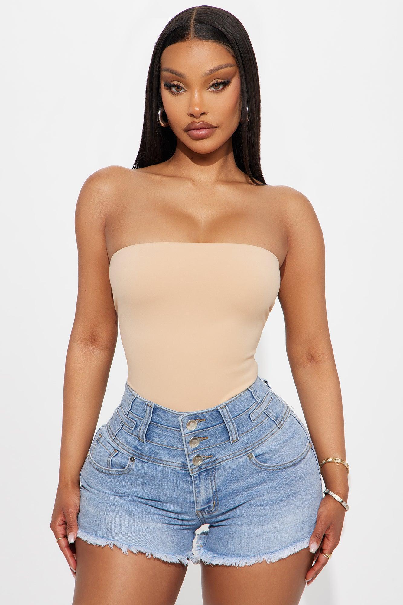 Alli Double Lined  Strapless Bodysuit - Nude Product Image