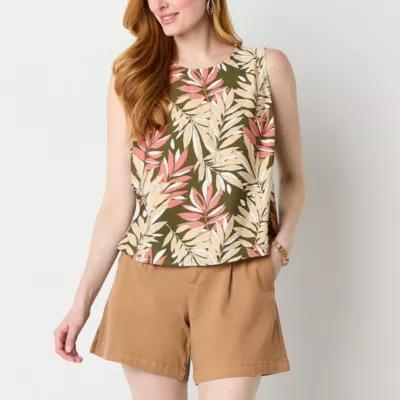 Liz Claiborne Womens Crew Neck Sleeveless Tank Top Product Image