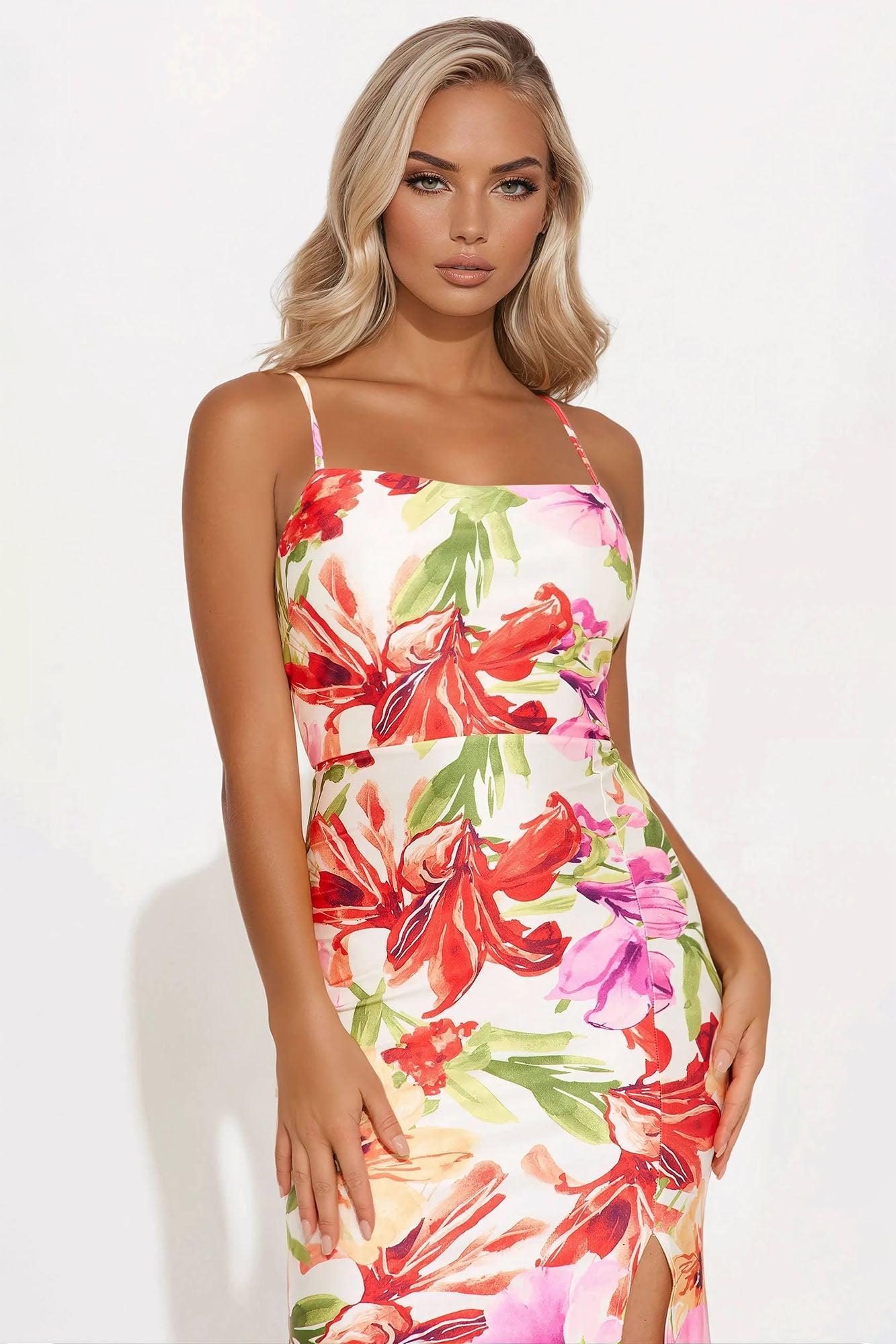 Odessa Floral Maxi Dress - Ivory/combo Product Image