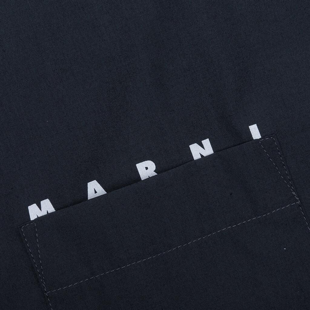 Organic Hidden Logo Poplin Cotton Shirt - Dark Ash Male Product Image