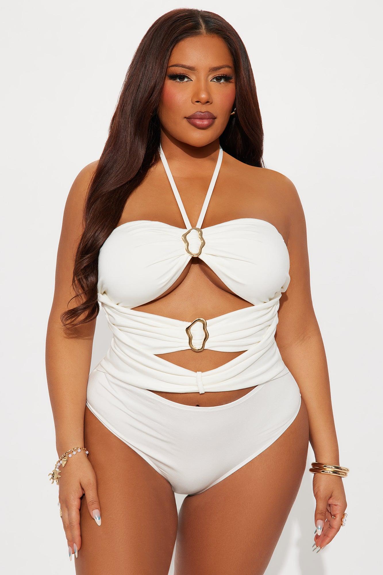 Estelle Halter Cut Out Bodysuit - Ivory Product Image