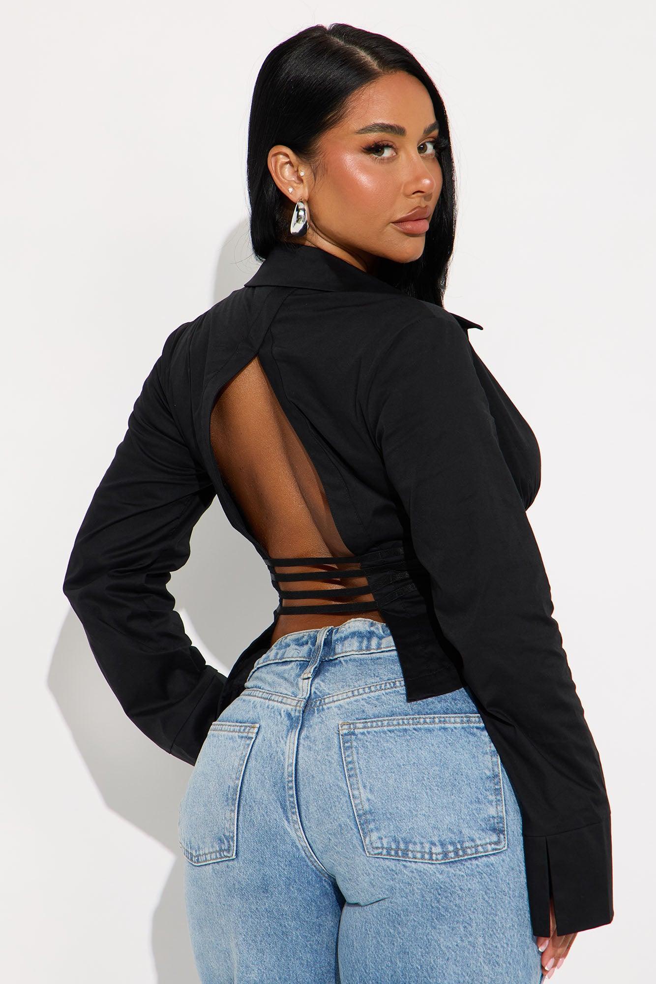 One Of A Kind Poplin Blouse - Black Product Image