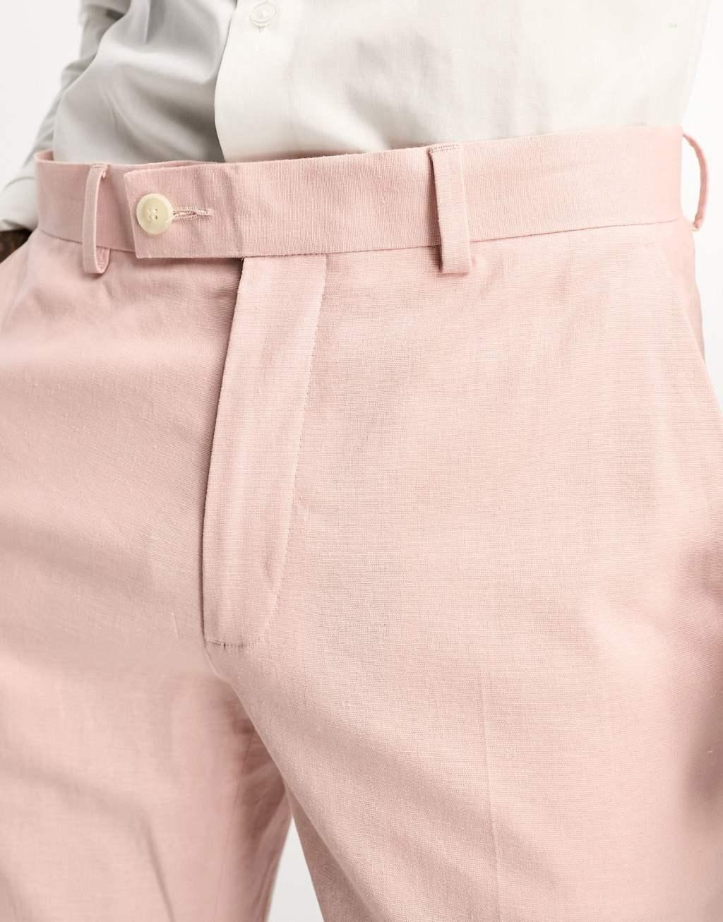 ASOS DESIGN super skinny linen mix suit pants Product Image