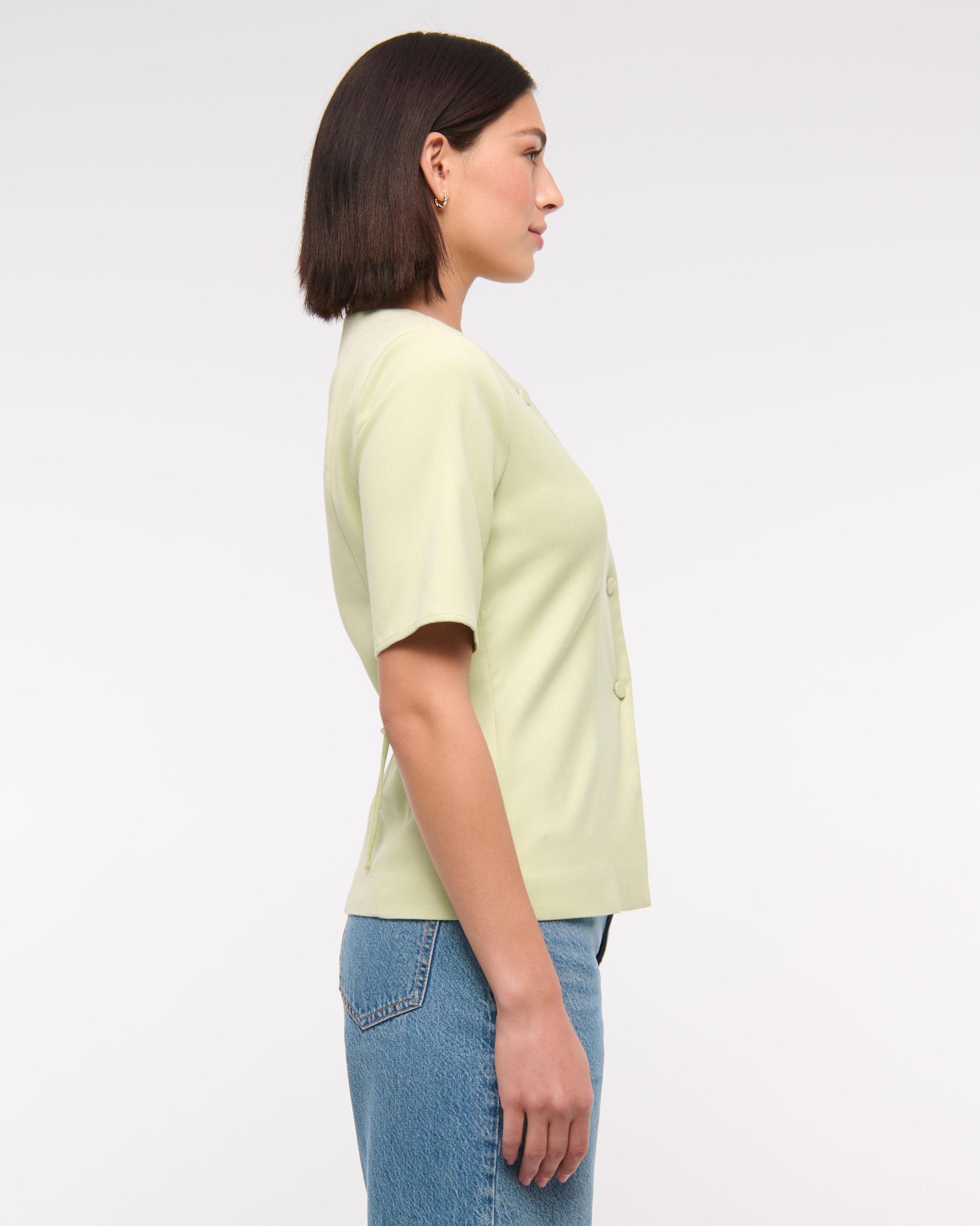Short-Sleeve Tailored Vest Top Product Image