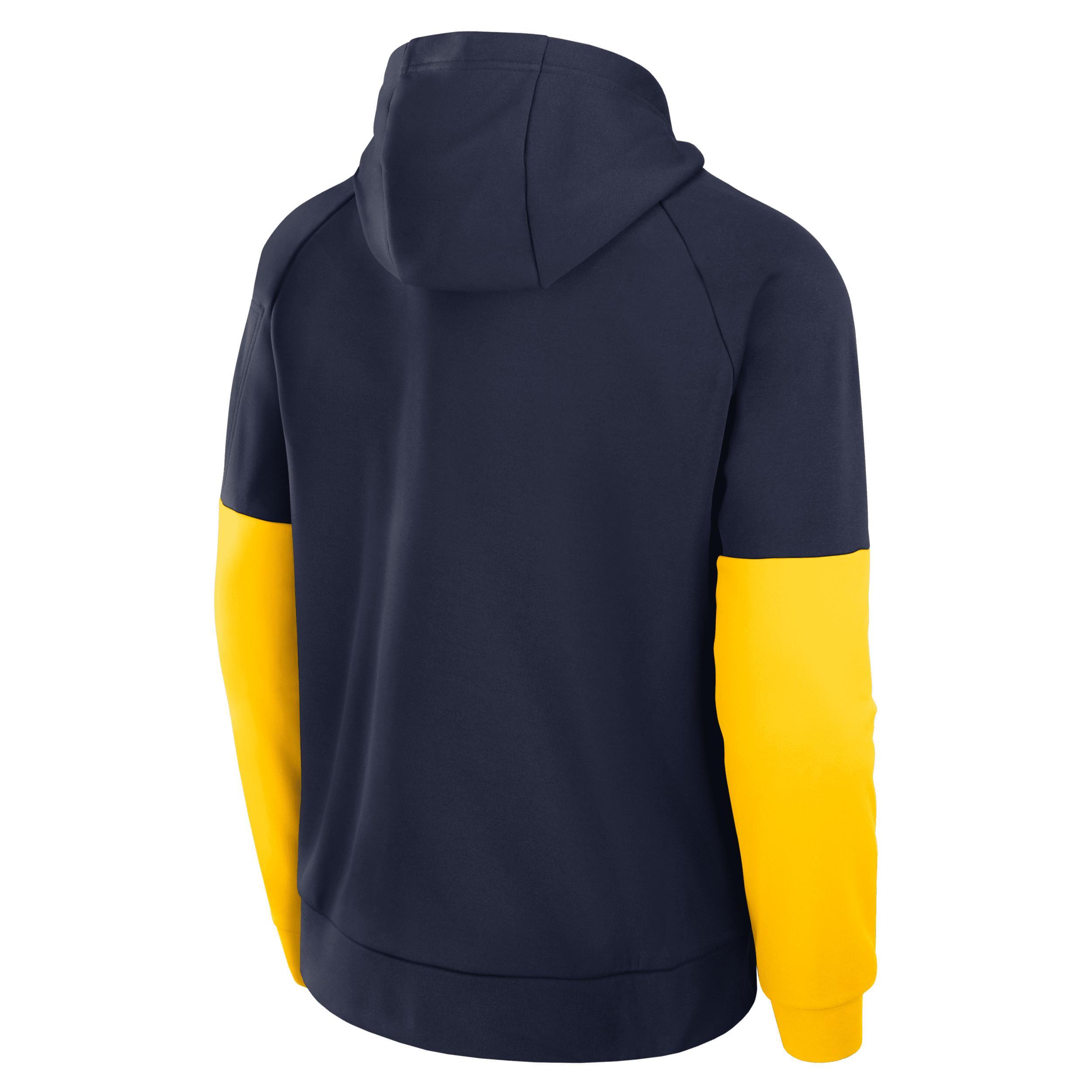 Men's Michigan Wolverines Fitness Menâs Jordan Brand Therma College Pullover Hoodie Product Image
