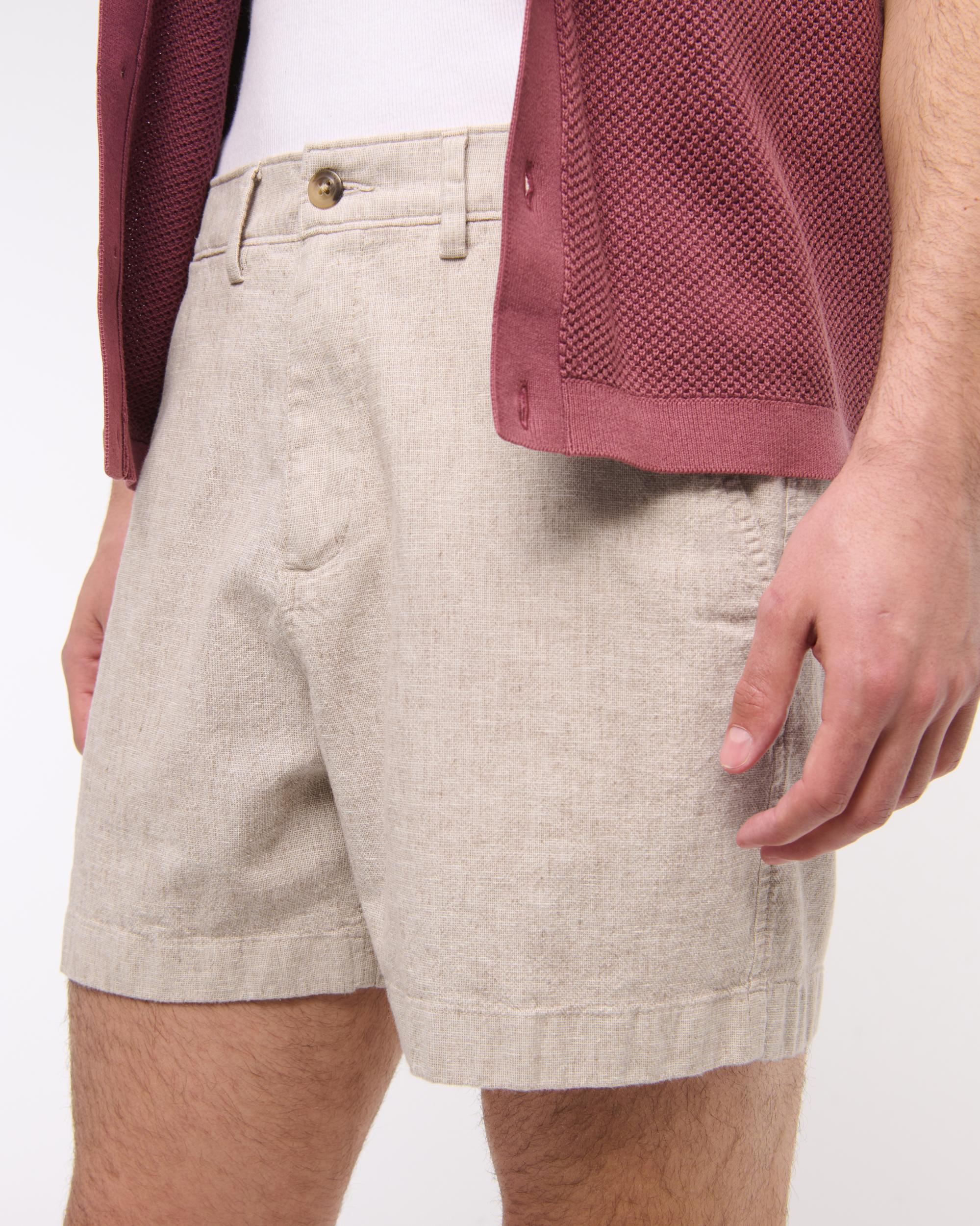 Linen-Blend Plainfront Short Product Image