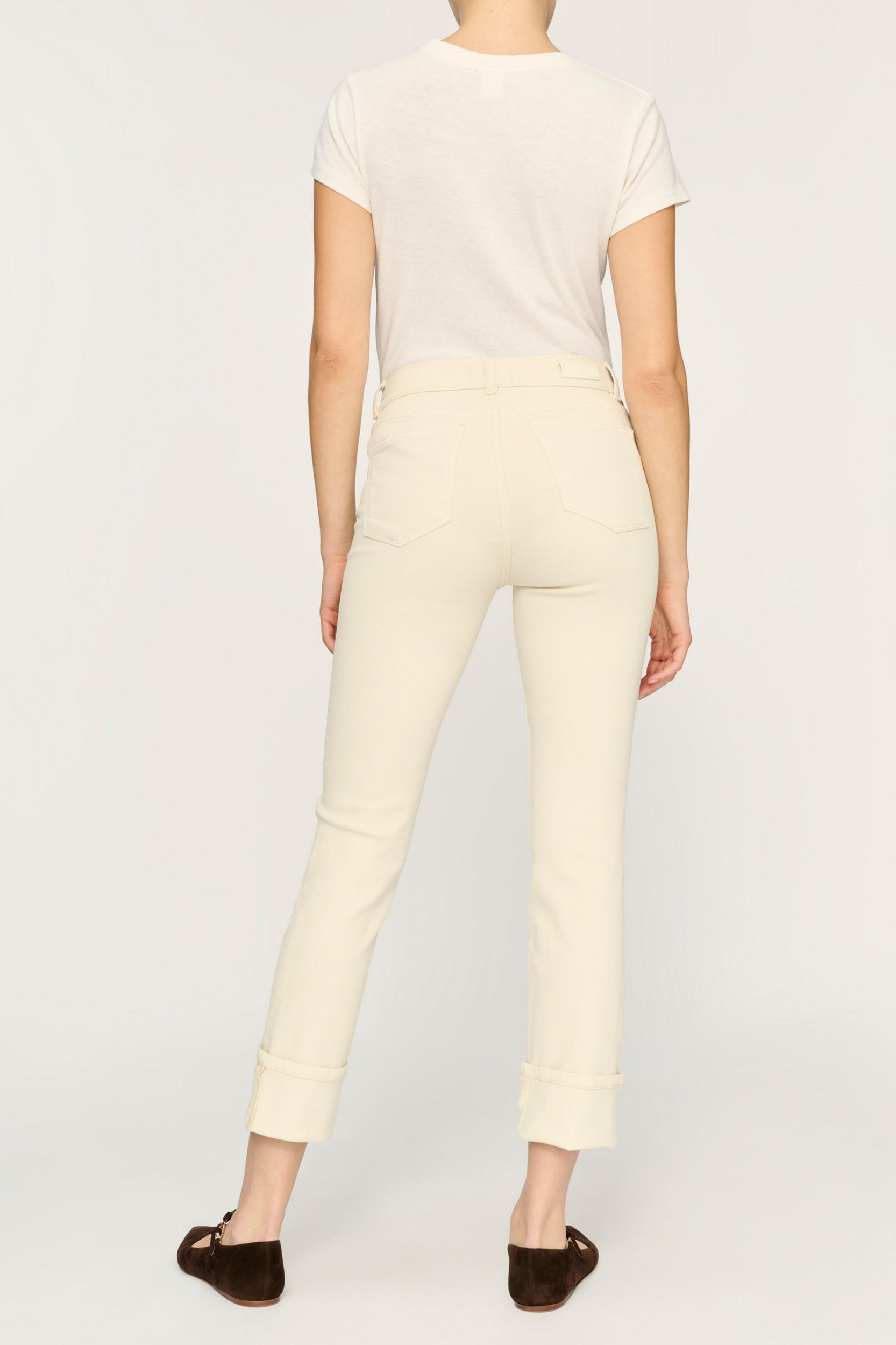 Mara Straight Mid Rise Instasculpt 27" Jeans - Flax Cuffed Product Image