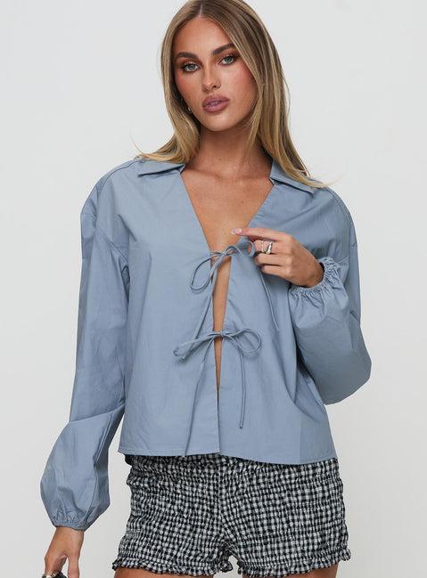 Rinon Long Sleeve Top Steel Product Image