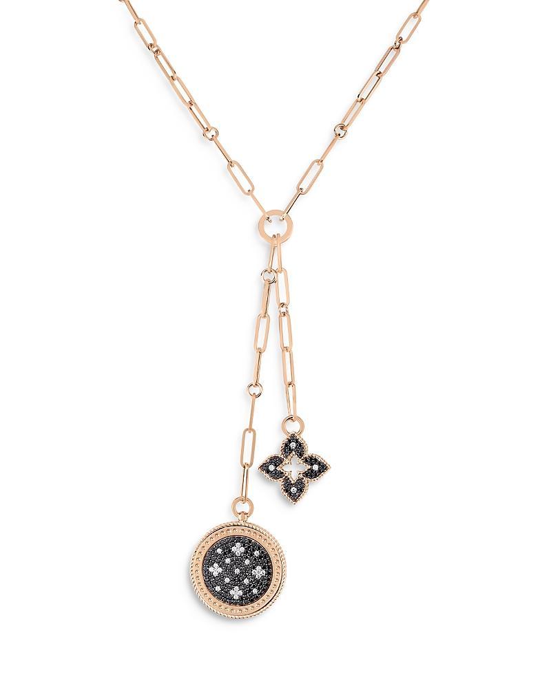 Roberto Coin 18K Yellow Gold Venetian Princess Diamond Accented Flower & Open Disc Pendant Lariat Necklace, 15 Product Image