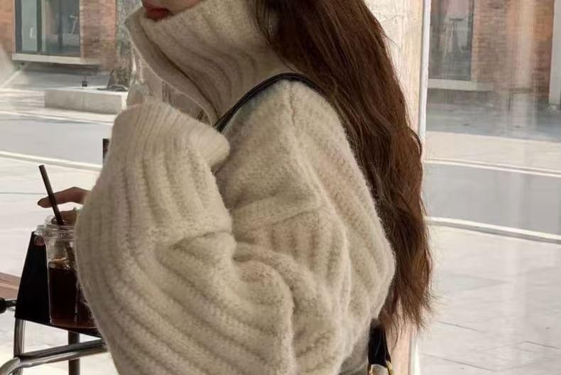 Plain Ribbed Button-Up Cardigan Product Image