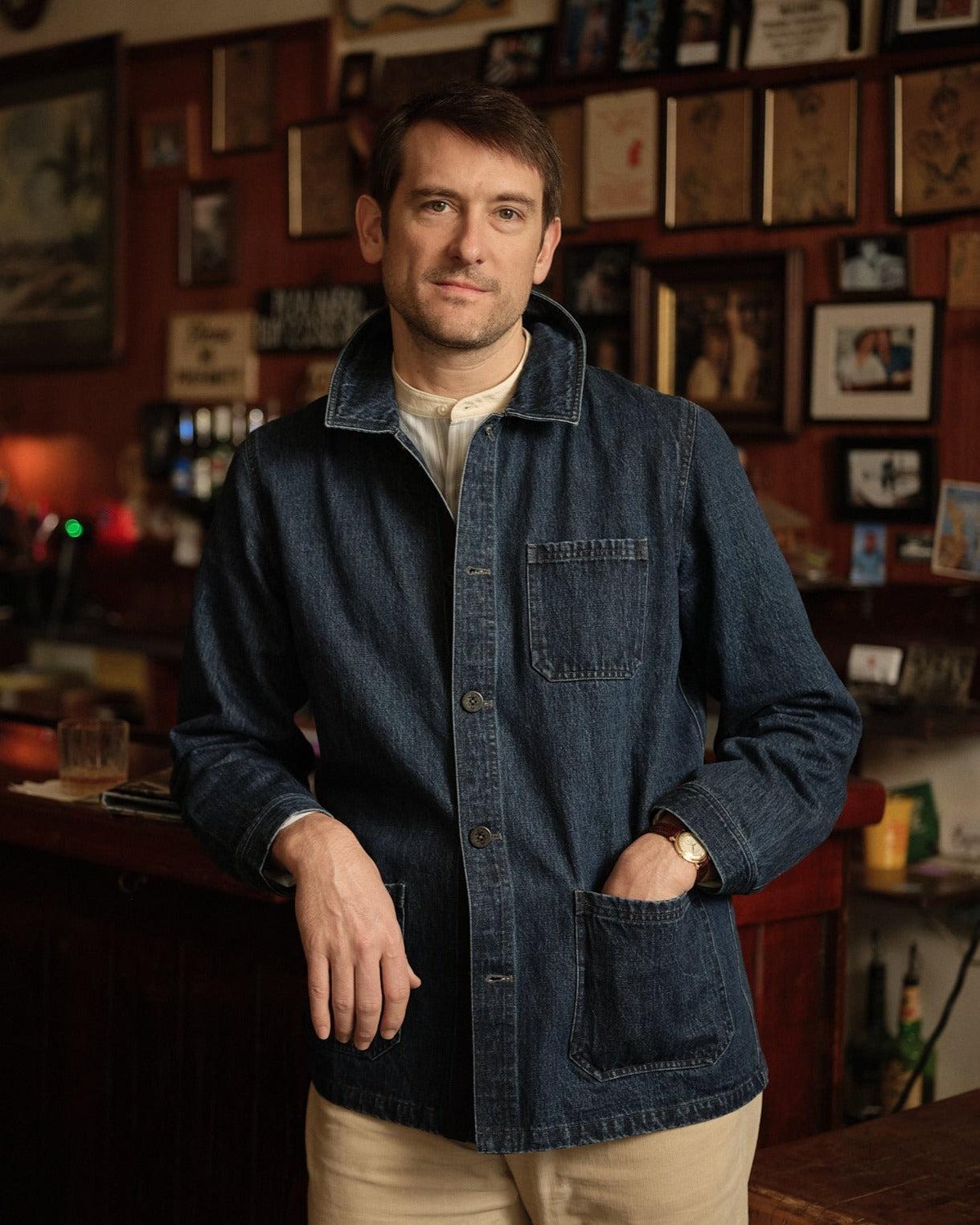 French Workman’s Jacket in Mid Wash Denim Product Image
