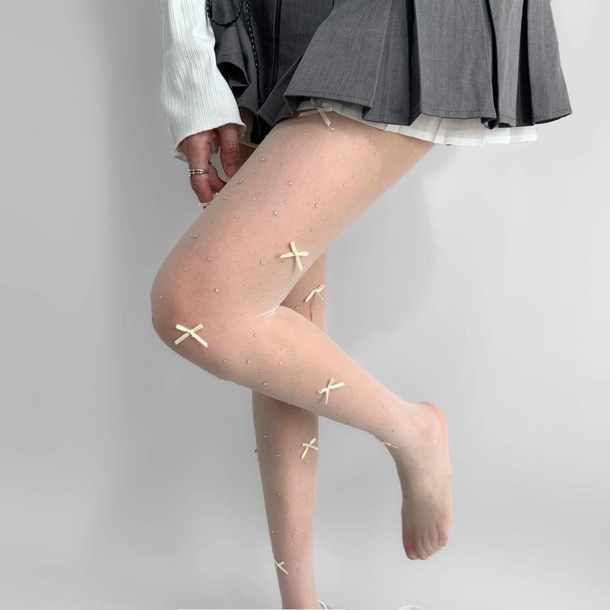 Bow Faux Pearl Stockings Product Image