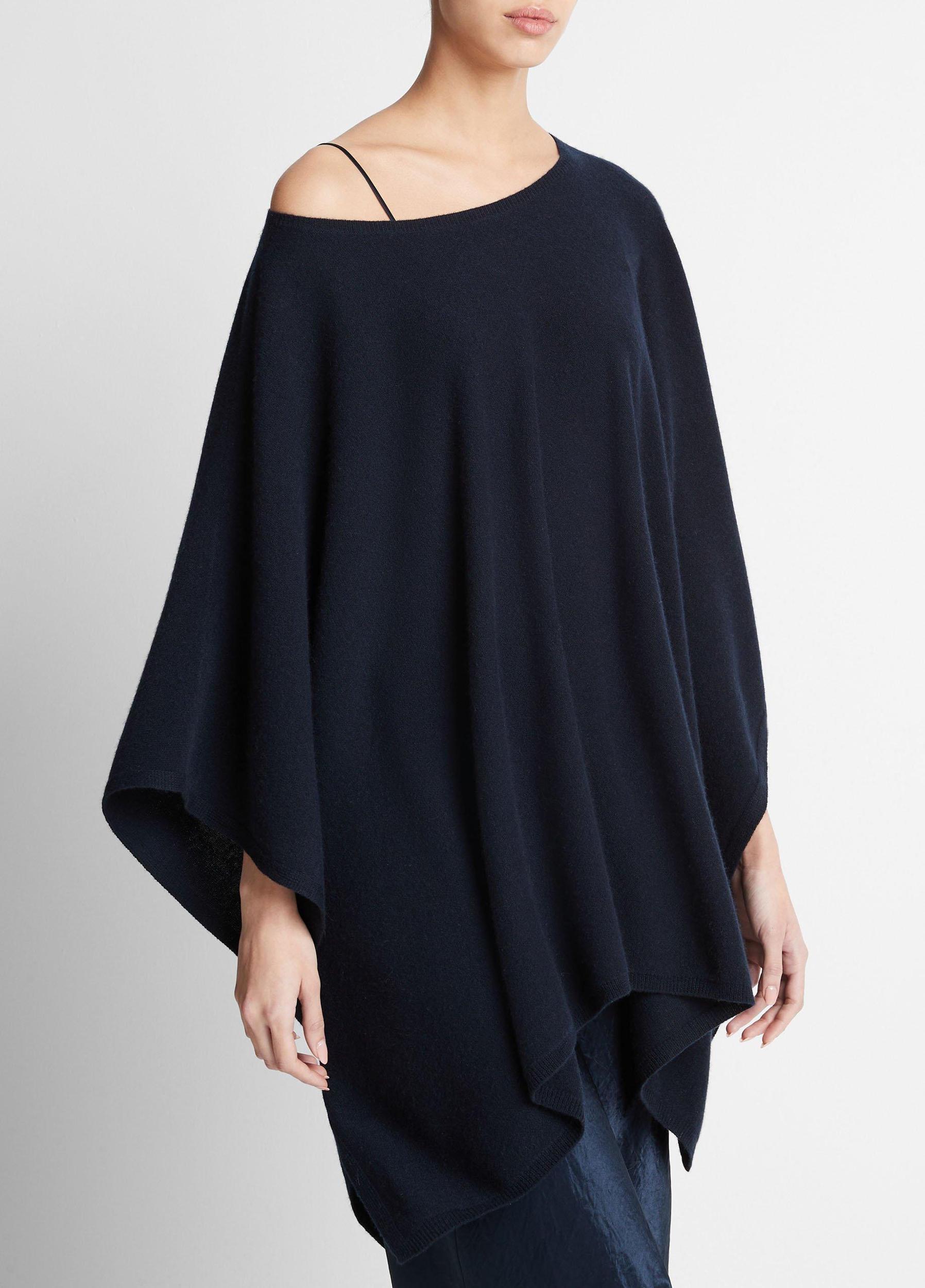 Womens Reverse-jersey Cashmere Boat-Neck Poncho, Dove Vince Product Image